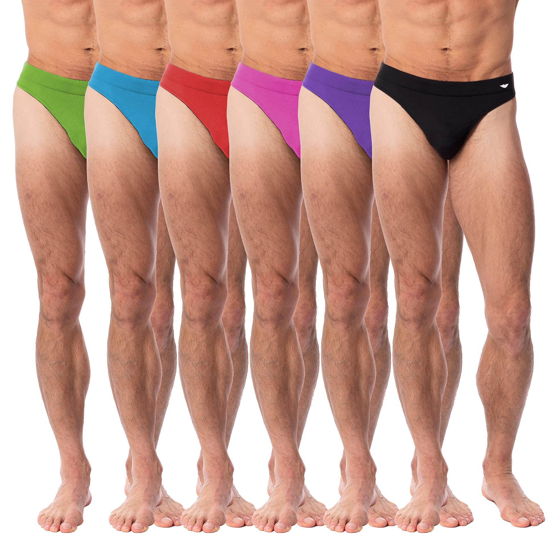 AMERICAN HEAVEN 6 Pack Men's Thong Underwear - Breathable Microfiber Stretch T-Back Bikini Underwear for Workout & Active Lifestyle | Gym, Running, Yoga, Beachwear