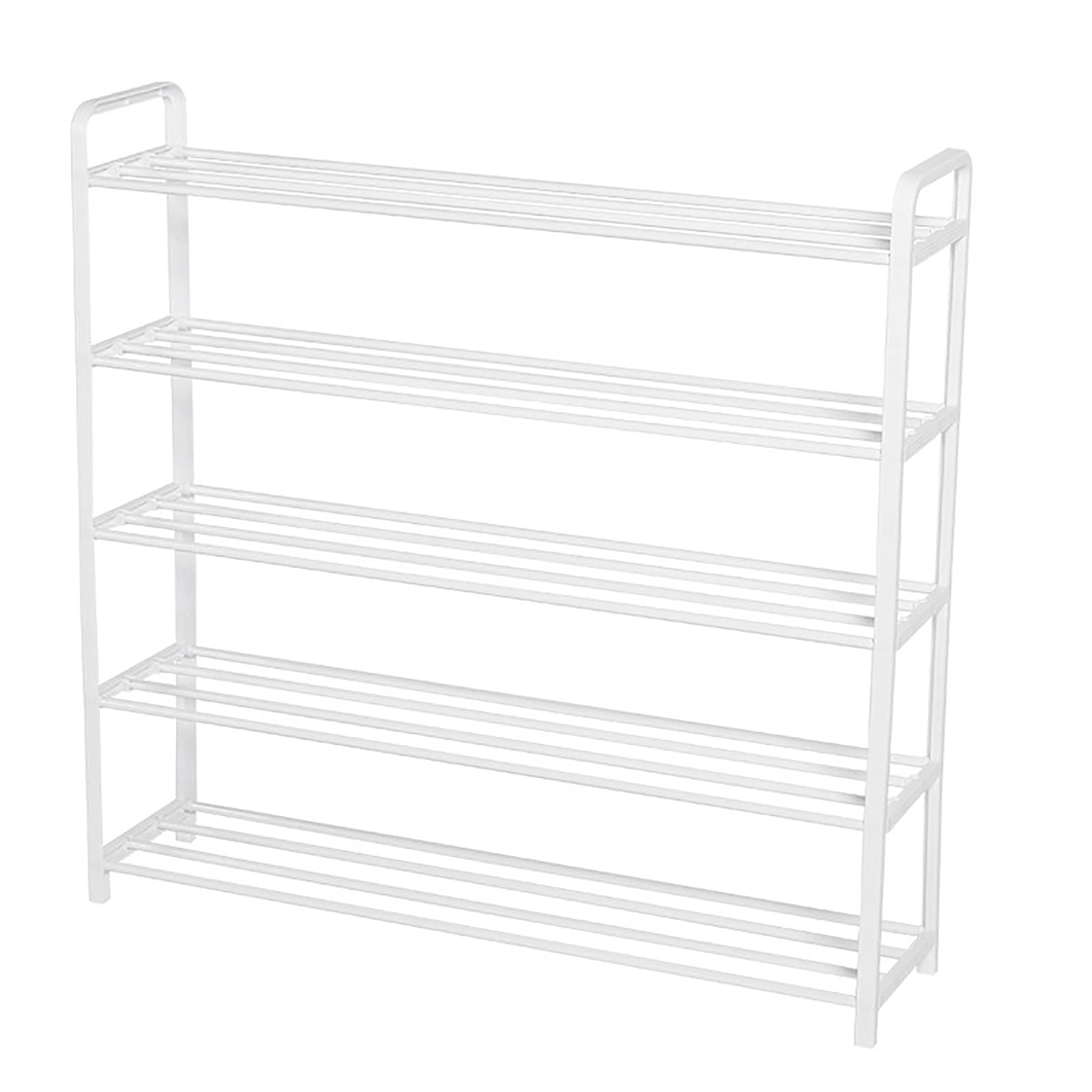 WYT-Fan 5-Tier Stackable Shoe Rack Organizer - Lightweight Shoe Shelf Storage for Closet, Entryway & Bedroom (White, 80x20x80cm) - Space Saving Shoe Storage Solution for Small Apartments & Dorm Rooms