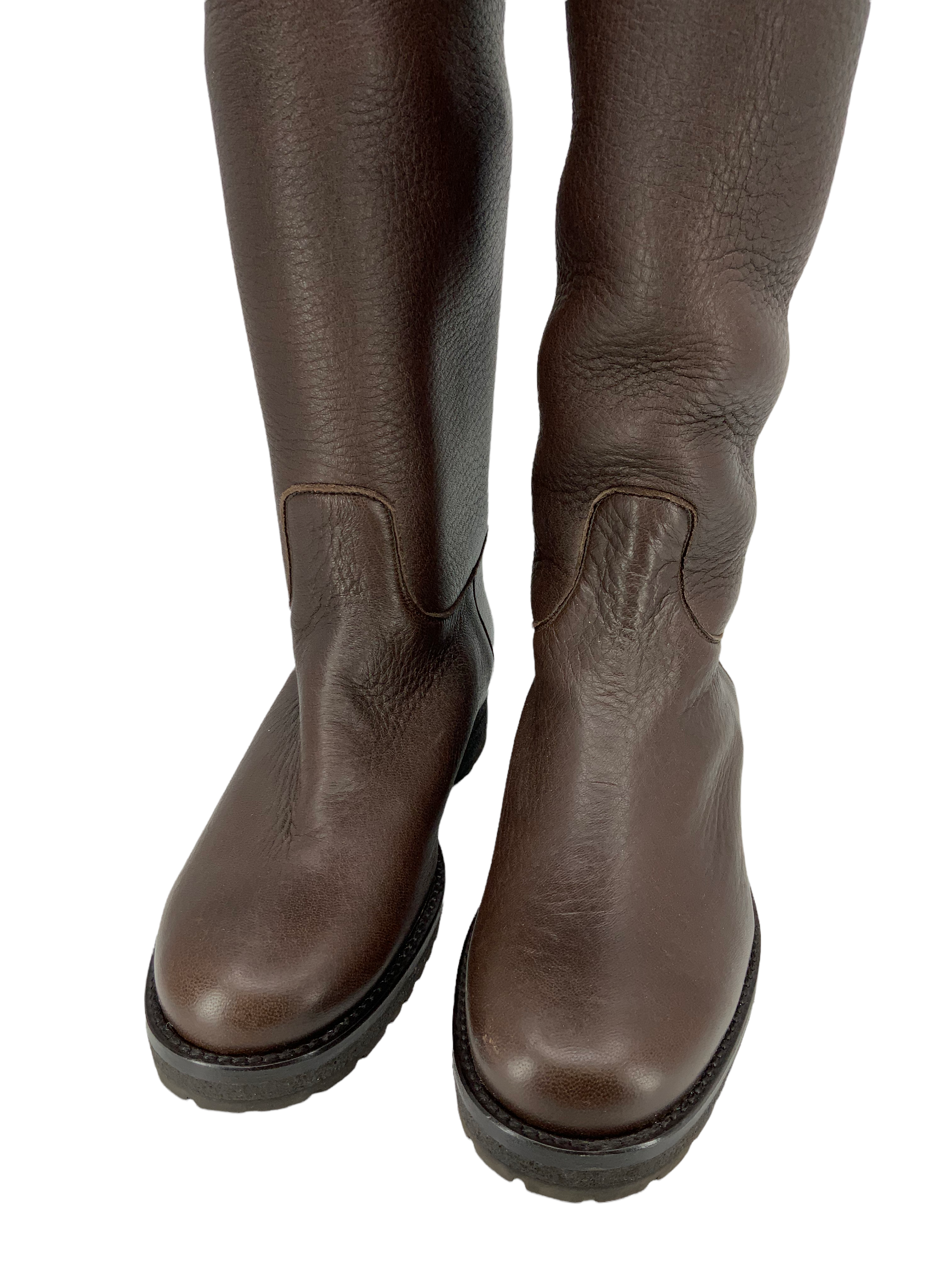 Loro Piana Genuine Leather Knee High Sauvanne Boots Women's Size 8.5 - Luxury Winter Fashion for Office & Evening Events