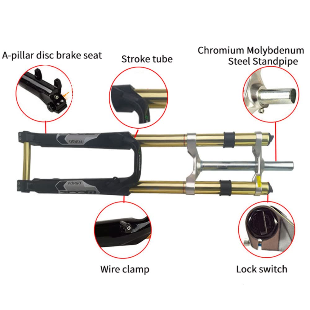 Premium Zoom Mountain Bike Fork - Lightweight Magnesium Alloy Air Suspension Fork - 26