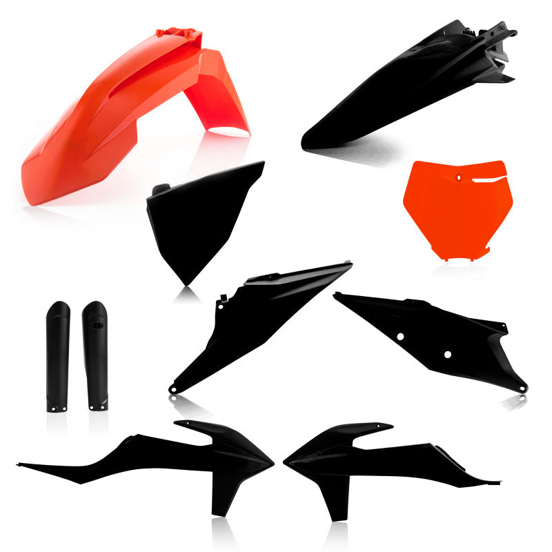 Acerbis Full Plastic Kit for KTM 125-450 SX/SX-F/XC/XC-F/XC TPI (19-22) - Orange/Black - Durable Motorcycle Body Panels for Off-Road Racing & Trail Riding