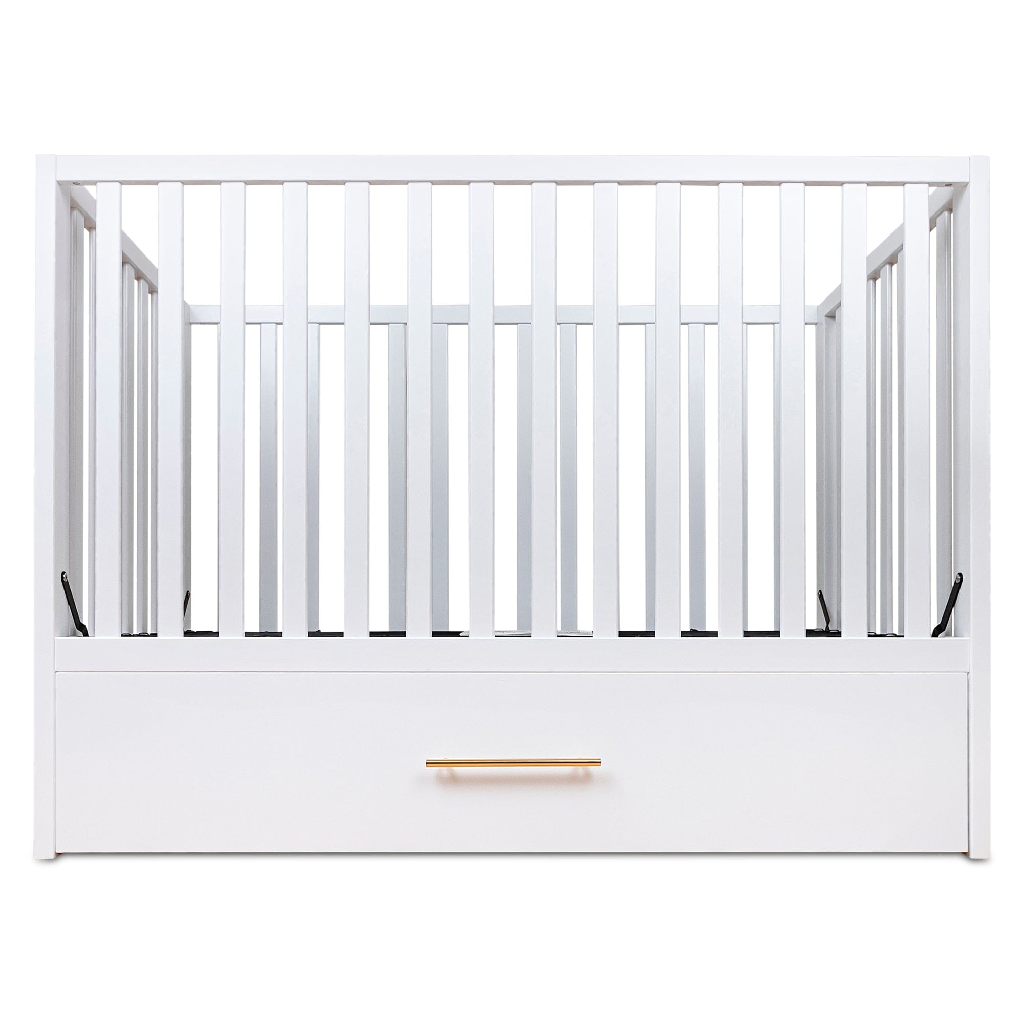 Hush Crib with Trundle - Custom Vinyl Mattress Included | Perfect for Nursery, Guest Room & Small Spaces | Safe & Comfortable Baby Bed