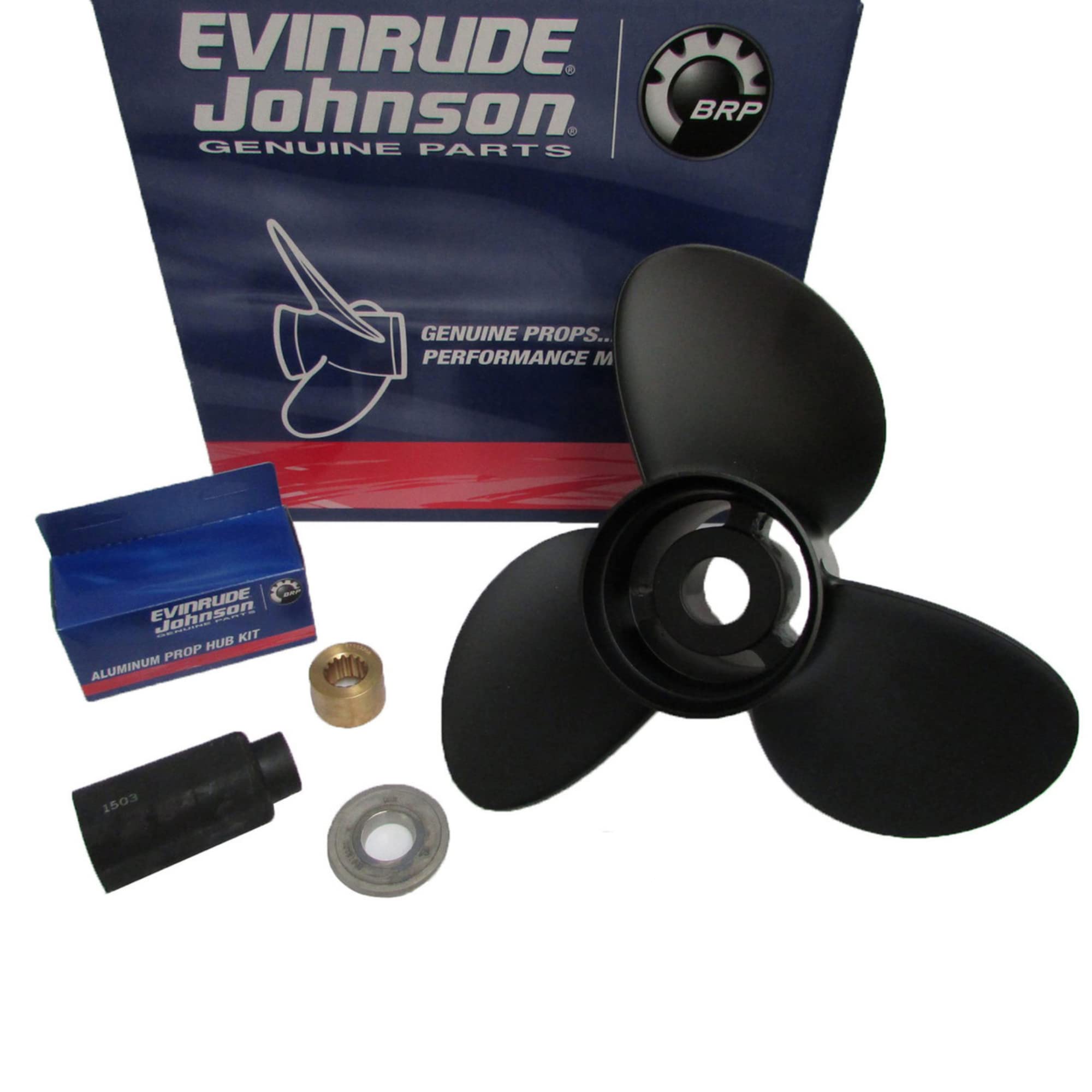 Johnson Evinrude E-Tec 3 Blade Aluminum V-4 Propeller 13.75 x 13 Pitch 0765181 - Perfect for Outboard Motors, Fishing Boats & Marine Applications