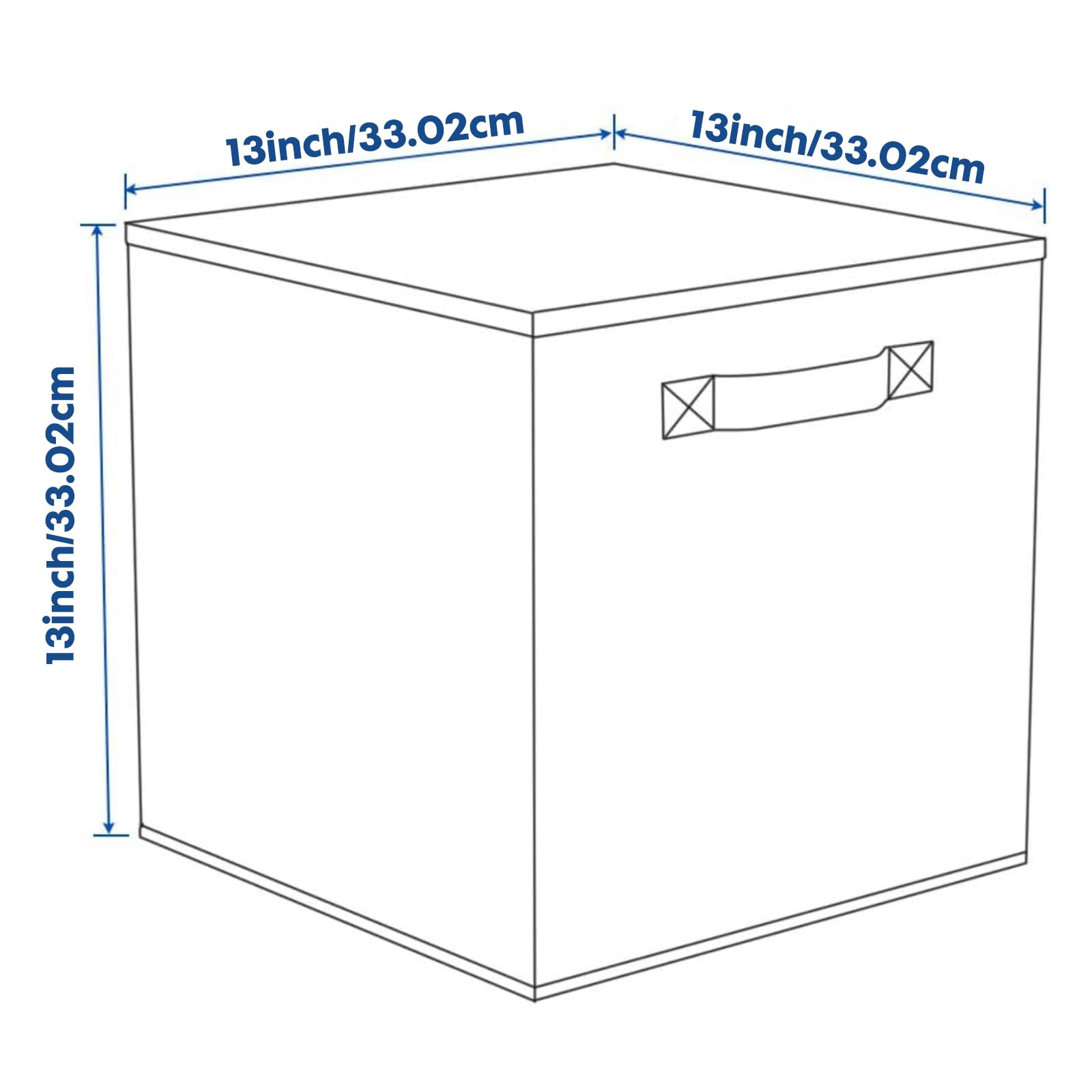 Foldable Fabric Storage Bins & Organizer Cubes - 13x13x13 Inch Closet & Toy Storage Drawers - 2 Pack Black - Perfect for Kids' Room, Nursery, and Home Organization