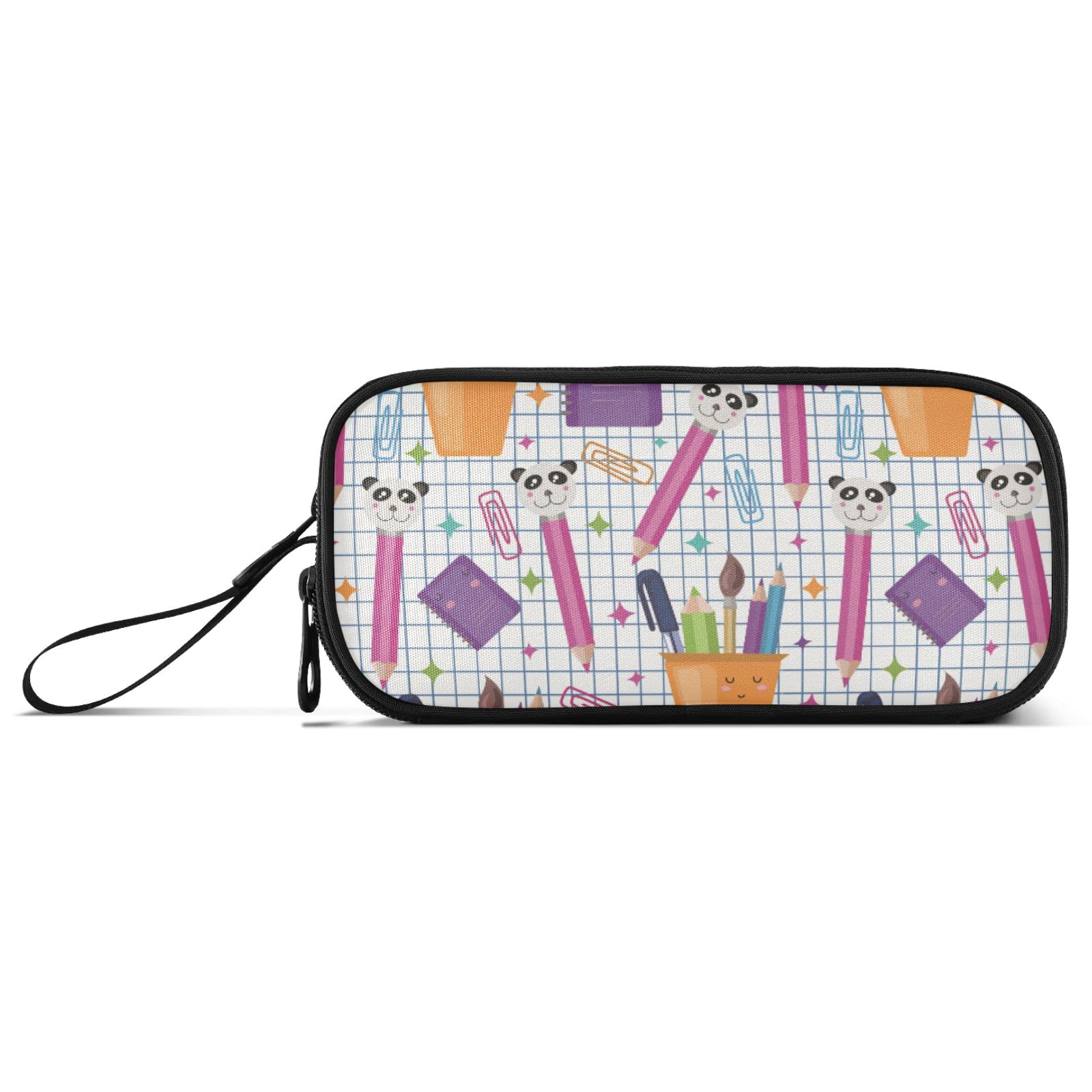 Kawaii Large Pencil Case with 3 Compartments - Cute Stationery Organizer for School, Office & College Supplies | Perfect for Students, Teachers & Work Essentials