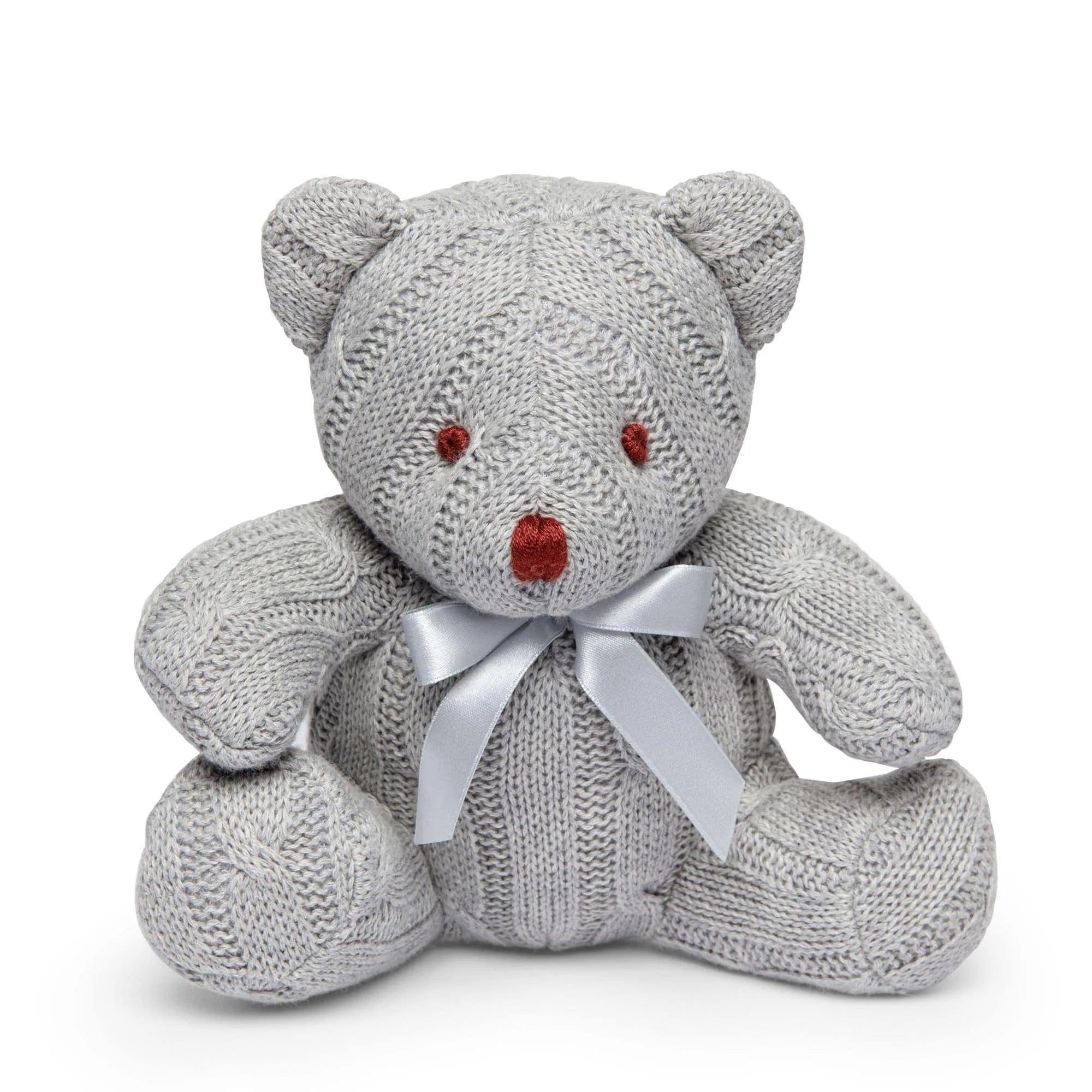 Adorable Baby Mode Cable Knit Bear Plush Toy - Soft & Cuddly Nursery Gift for Newborns, Infants & Toddlers | Perfect for Nursery Decor, Baby Shower Gifts & First Birthday Presents