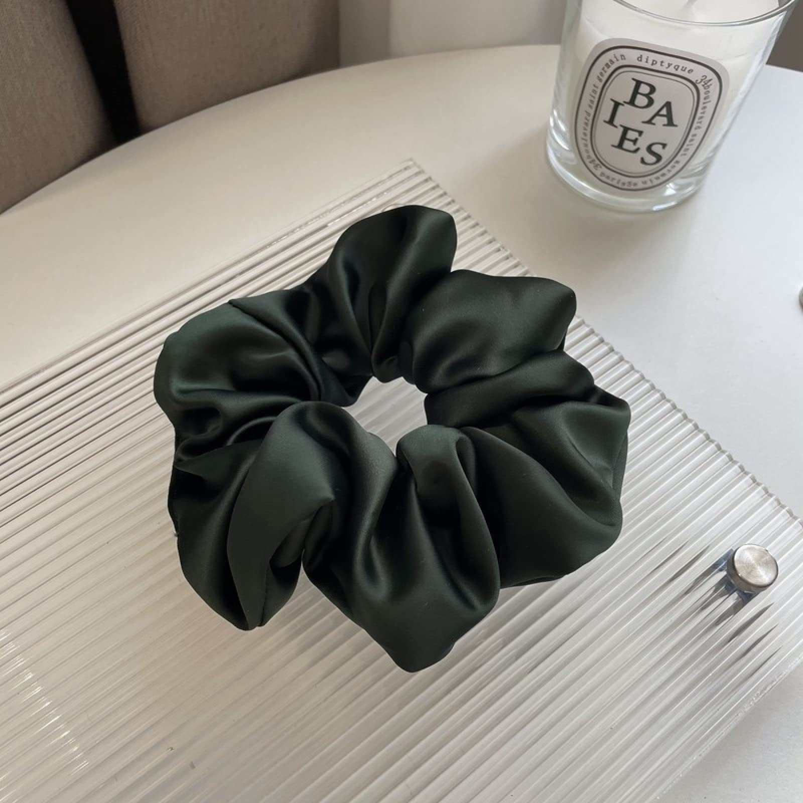 Luxury Satin Hair Scrunchies for Women - 5 Pack Silk Hair Ties, Soft Scrunchy Hair Bands for Ponytails, Buns & Braids - Perfect Hair Accessories for Work, Gym & Everyday Use
