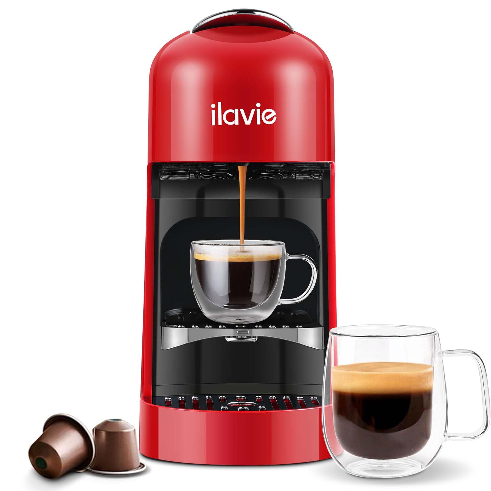 Nespresso Original Capsule Compatible Espresso Machine - 1400W, 19 Bar Pressure, 900ml Removable Water Tank for Home & Office Use - Perfect for Morning Coffee, Afternoon Breaks and Entertaining Guests