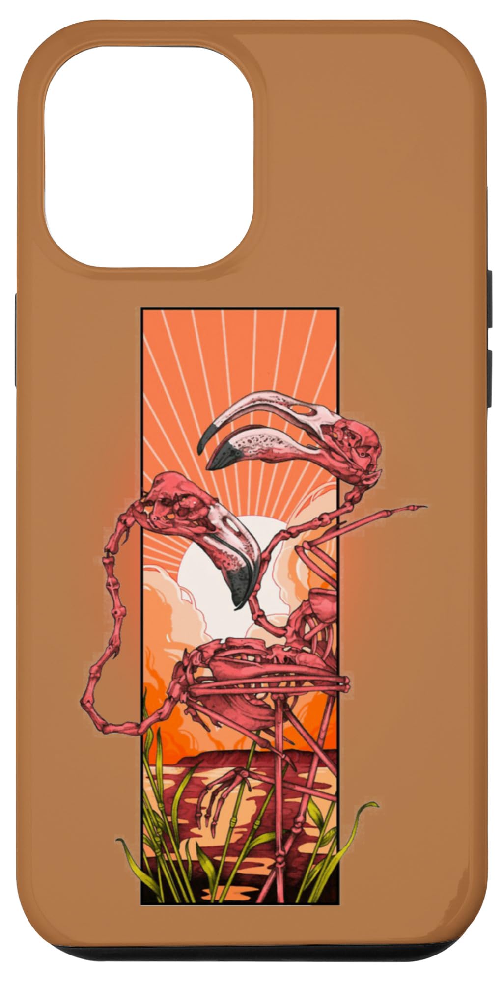 iPhone 12 Pro Max Case - Cute Zombie Flamingo Skeleton Design | Shockproof Protective Cover for Women & Men | Perfect for Halloween, Cosplay & Daily Use