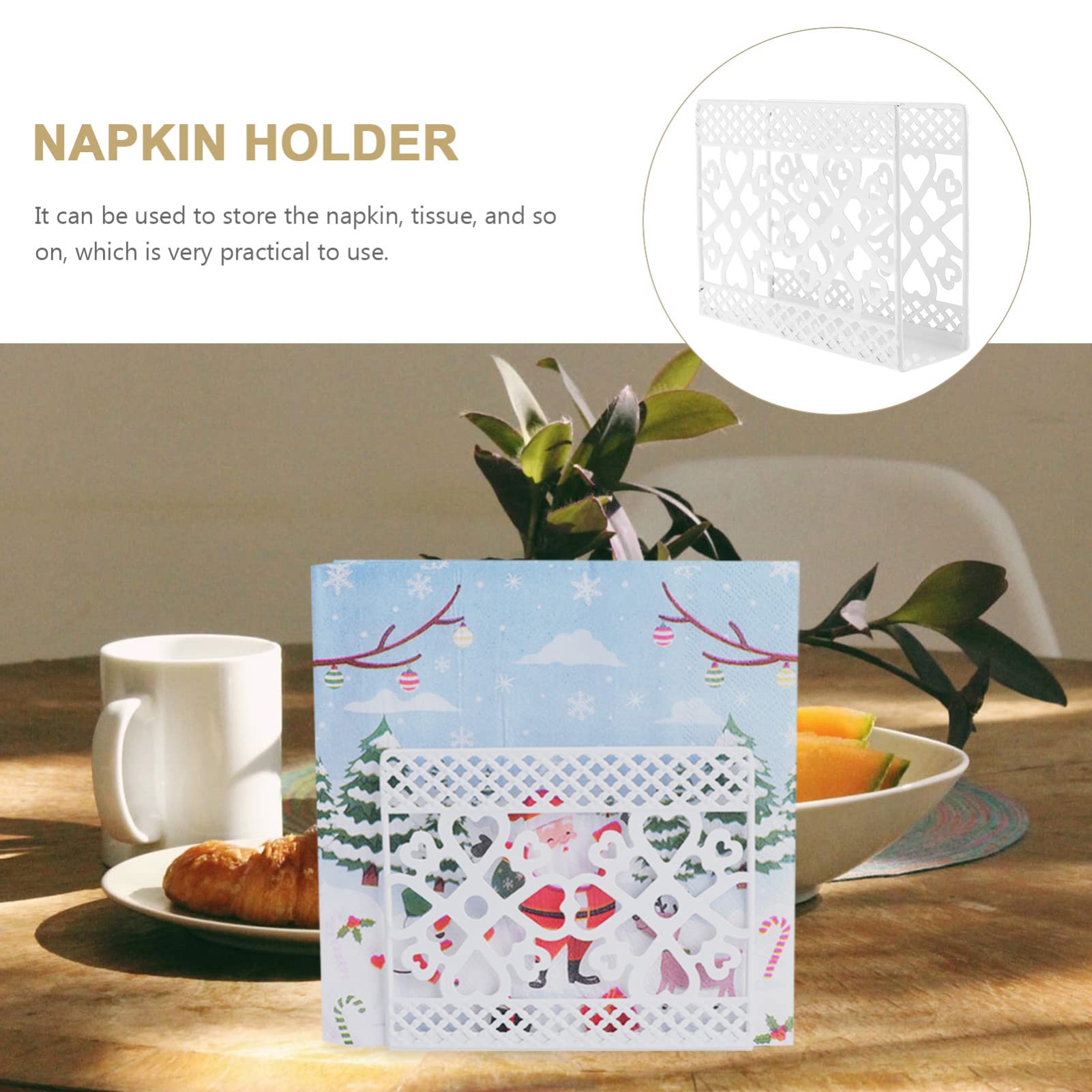 Stainless Steel Napkin Holder - Heavy Duty Iron Paper Napkin Stand for Restaurants, Kitchen & Dining Table - Durable Tissue Organizer Rack for Home, Office & Party Use