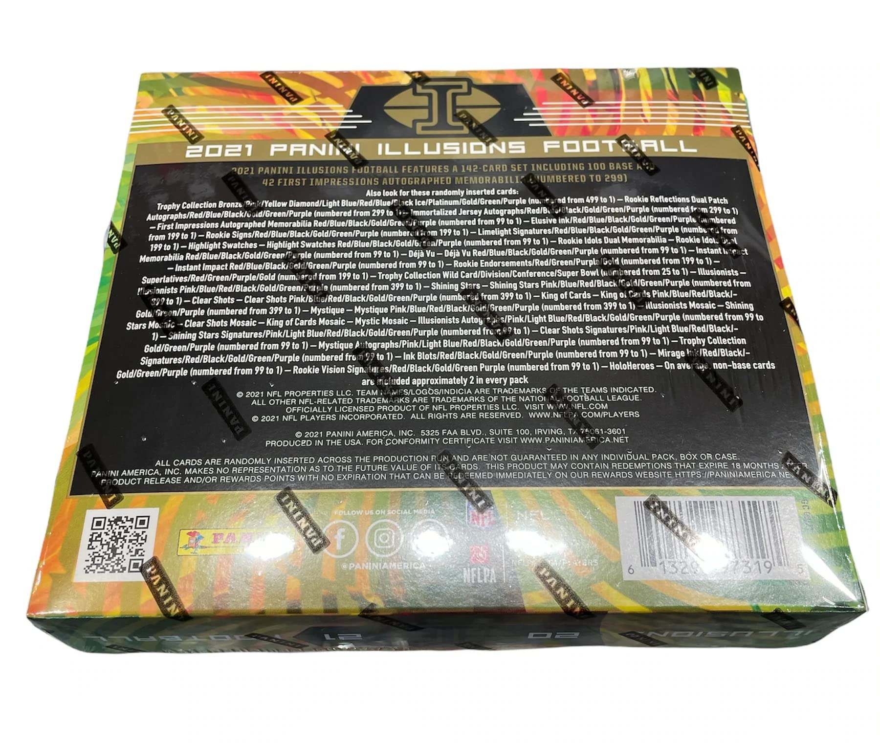 2021 Panini Illusions Football Hobby Box - 10 Packs (5 Cards Each) with 3 Autographs & 2 Memorabilia Cards | NFL Trading Cards Collection for Collectors & Fantasy Football Fans