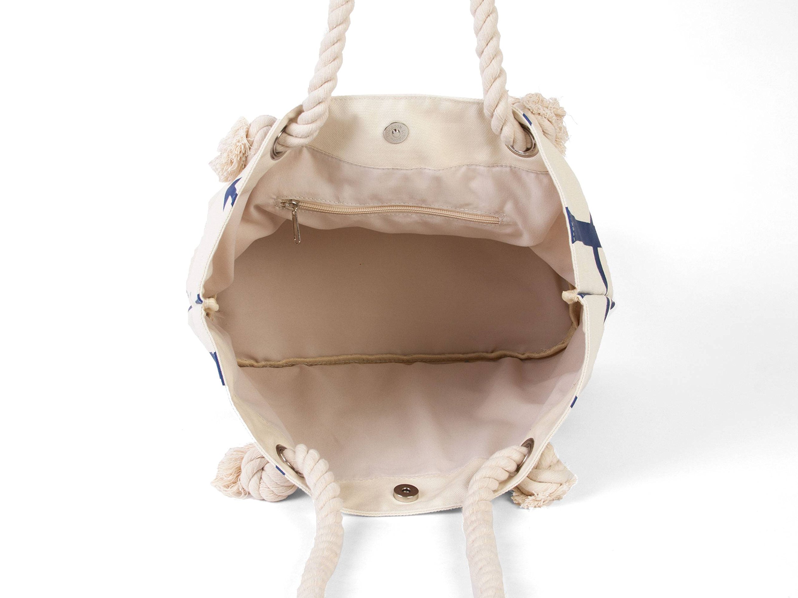 Stylish Anchors Wide Beach Tote Bag - Large Waterproof Summer Tote for Women - Perfect for Beach, Pool, Travel & Shopping