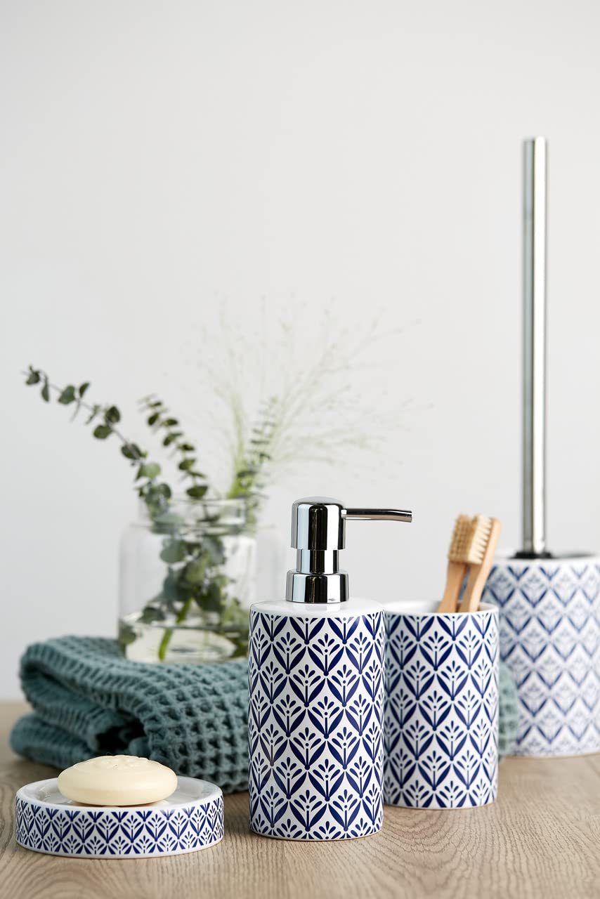 WENKO Ceramic Soap Dish Lorca 11x11cm - Blue for Bathroom