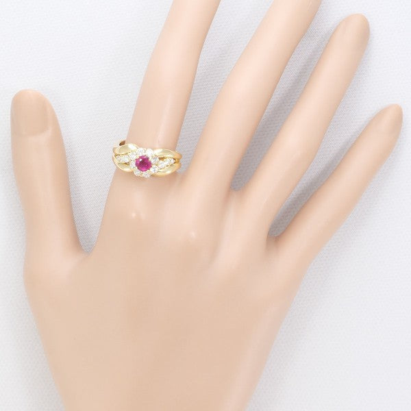 18K Yellow Gold Ruby and Diamond Ring for Women - Elegant Vintage Style Jewelry for Engagement, Wedding, Anniversary Gifts