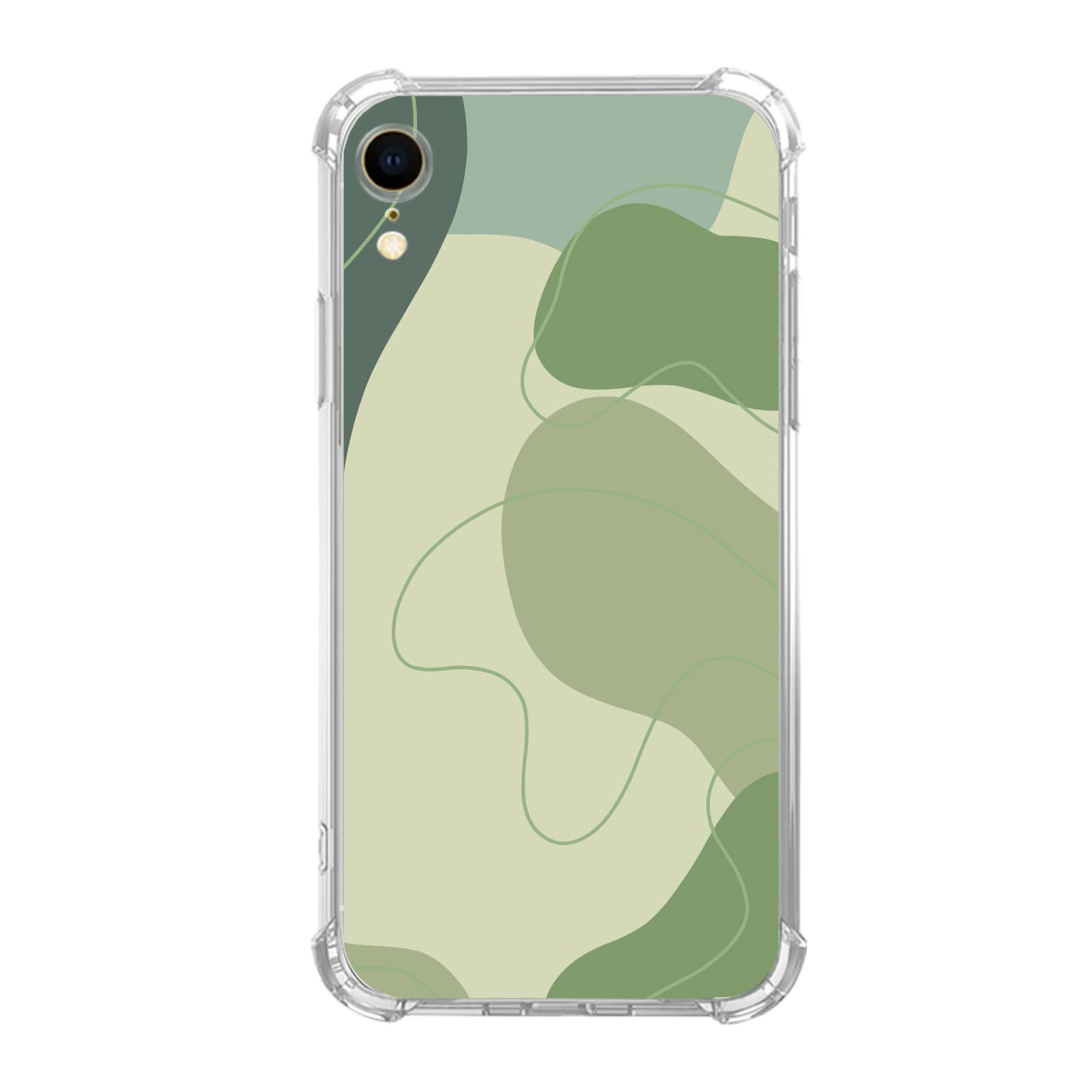 Eco-Friendly Sage Green iPhone XR Case - Minimalist Line Art Design, Trendy TPU Bumper Cover for Men & Women | Perfect for Daily Use, Travel & Office Protection