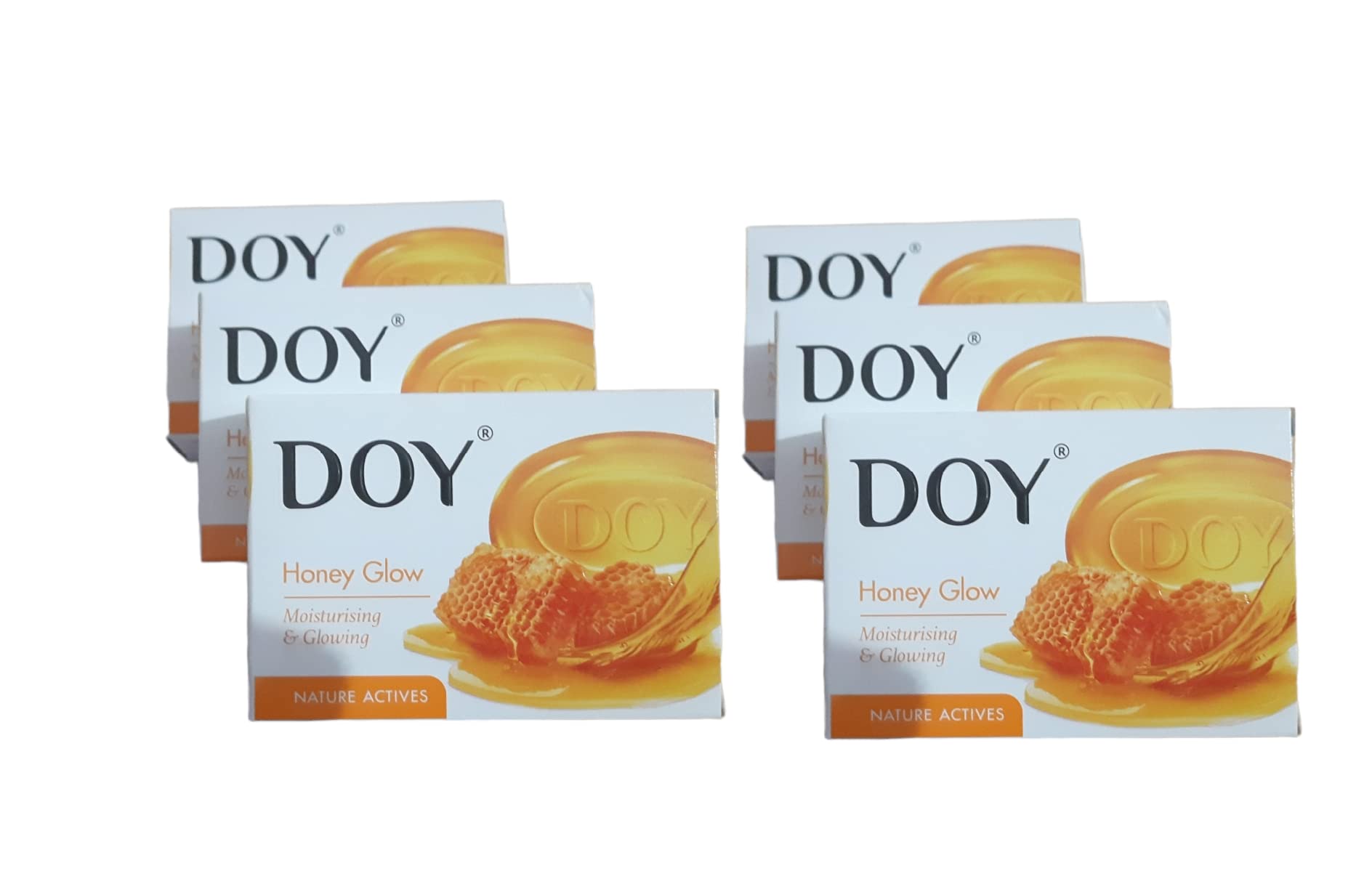 Doy Honey and Glow Moisturizing & Brightening Soap Bar - 125g (Pack of 6) | Natural Skincare for Dry Skin, Face & Body Cleanser - Perfect for Daily Use, Gifting & Travel