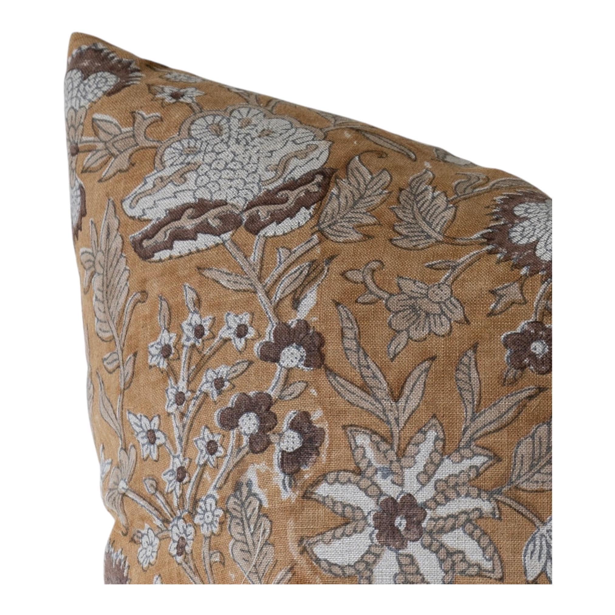 Stylish Vernal Block Print Floral Pillow Cover - Bohemian Home Decor for Living Room, Bedroom & Outdoor Use