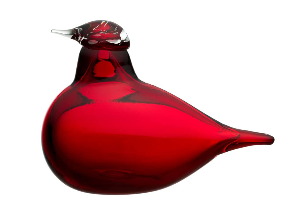 Iittala Birds by Toikka Little Tern Cranberry Glass Sculpture - Handmade Decorative Art Piece (11 x 7.5 cm) - Perfect for Home Decor, Gift Giving & Scandinavian Style Interiors