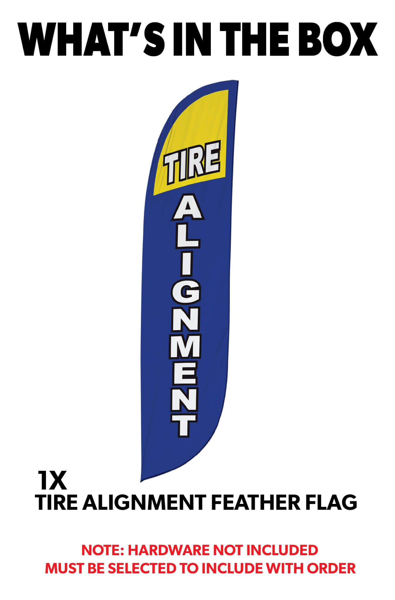 Blue Tire Alignment Feather Flag - High Visibility Car Repair Shop Advertising Banner for Auto Service & Tire Alignment Businesses