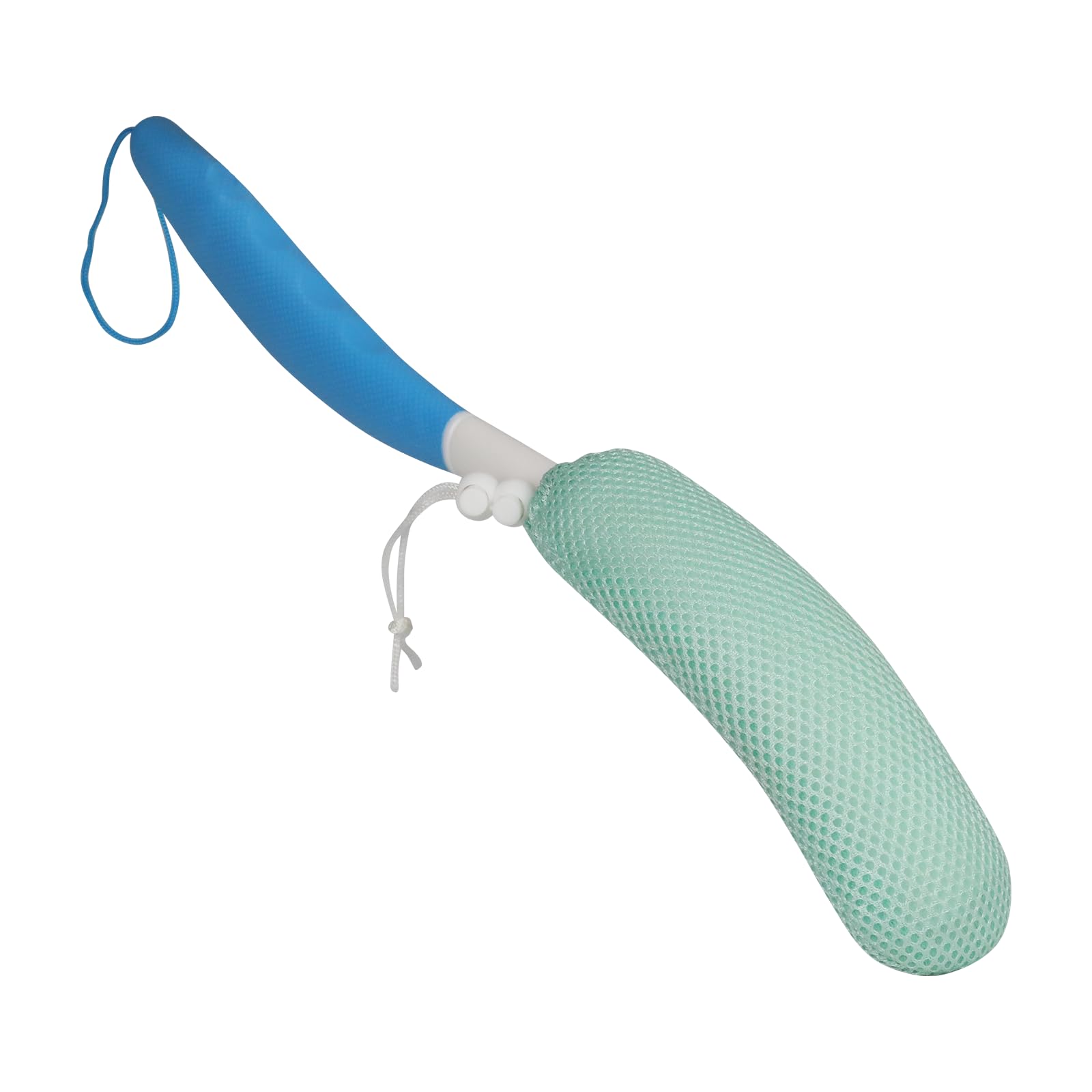 KkaFFe Long Handle Back Scrubber with Mesh Sponge - Exfoliating Shower Brush for Deep Cleaning & Skin Renewal | Perfect for Hard-to-Reach Areas, Bath & Body Care (Blue-Green)
