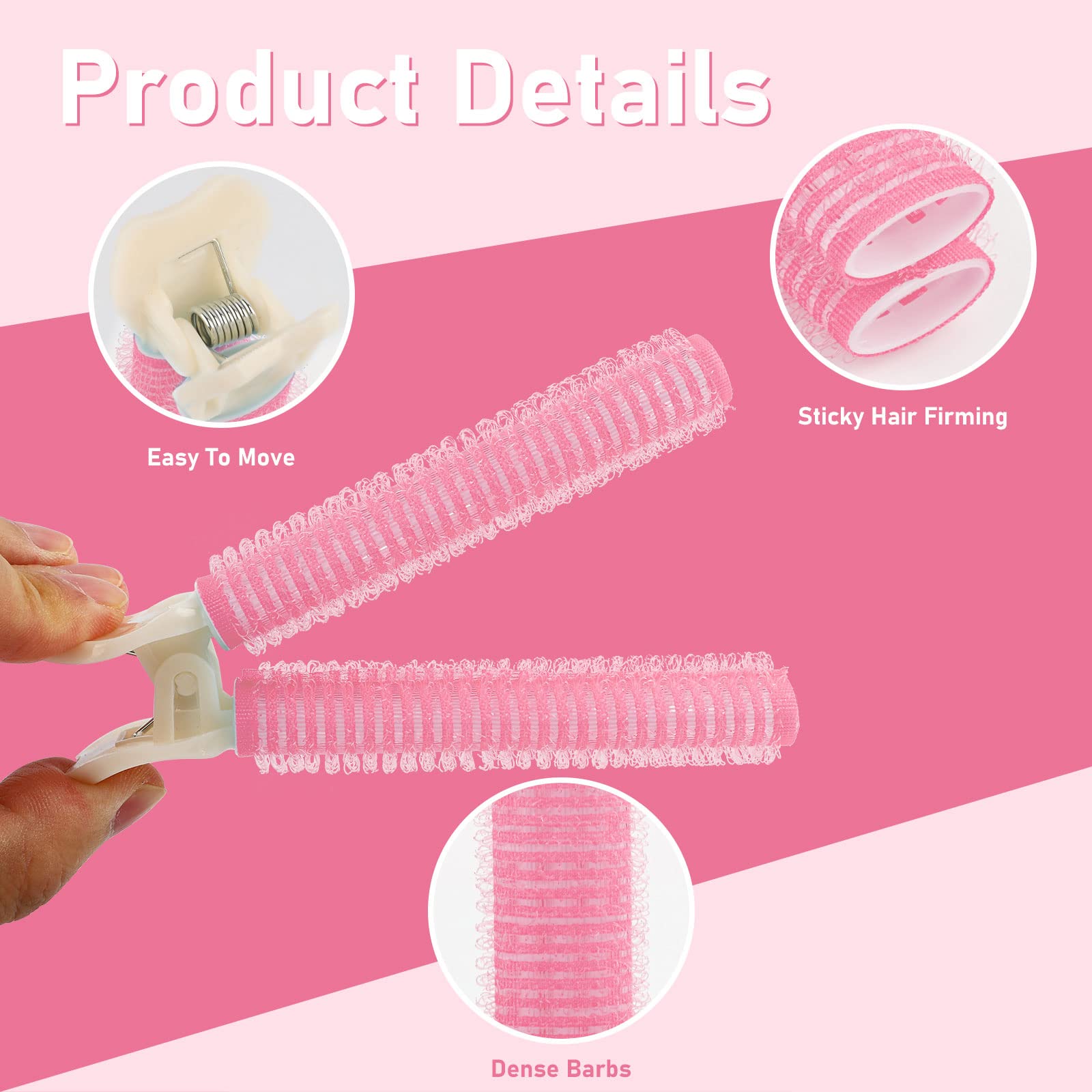 Volumizing Hair Root Clips for Women - 10PCS Pink Hair Rollers for Volume & Lift - DIY Curling Styling Tools for Natural Fluffy Hair - Perfect for Home, Salon, and Party Hairstyles