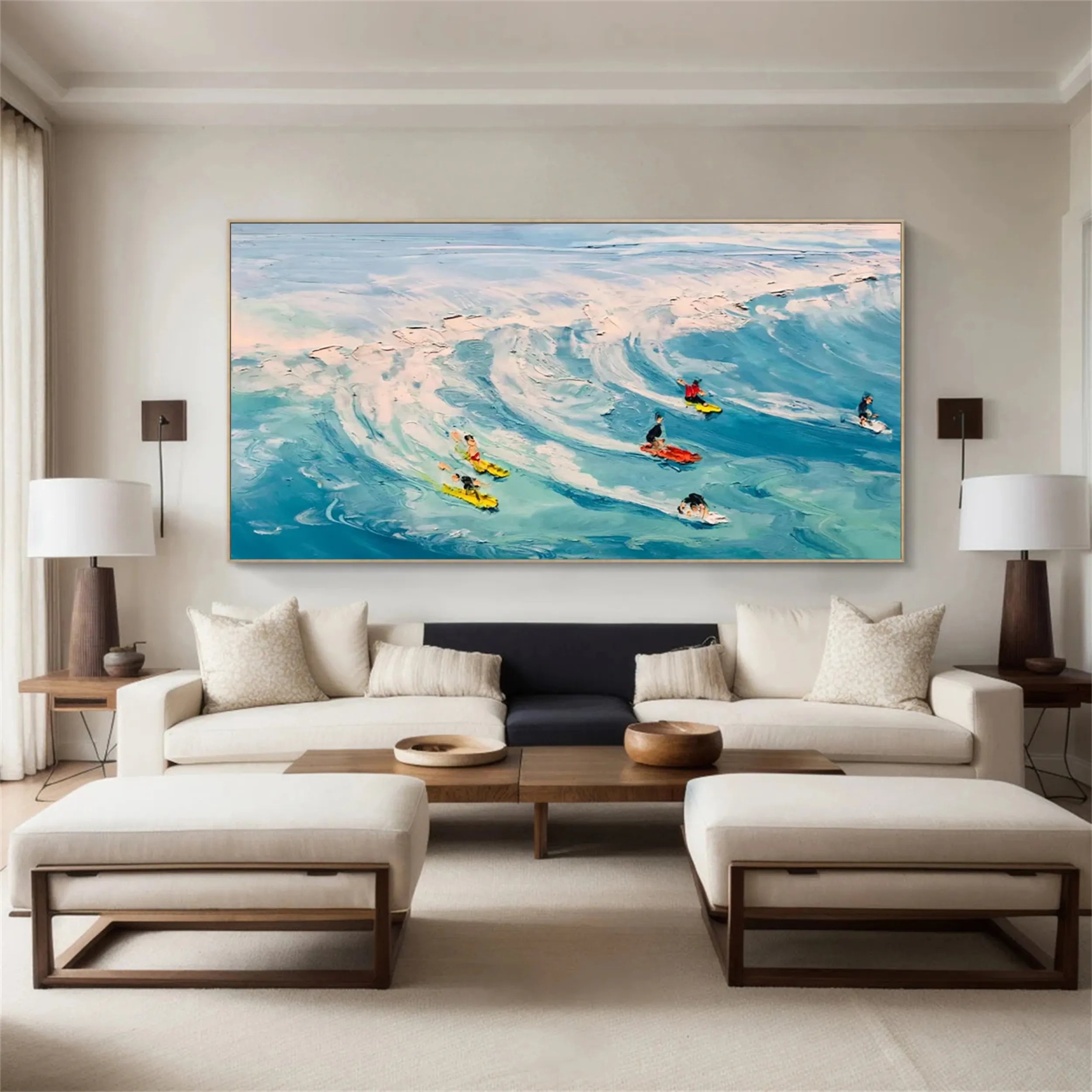 Ocean and Sky Painting #OS133 - Stunning Seascape Wall Art for Home & Office Decor - Perfect for Living Rooms, Bedrooms, and Coastal Themed Spaces