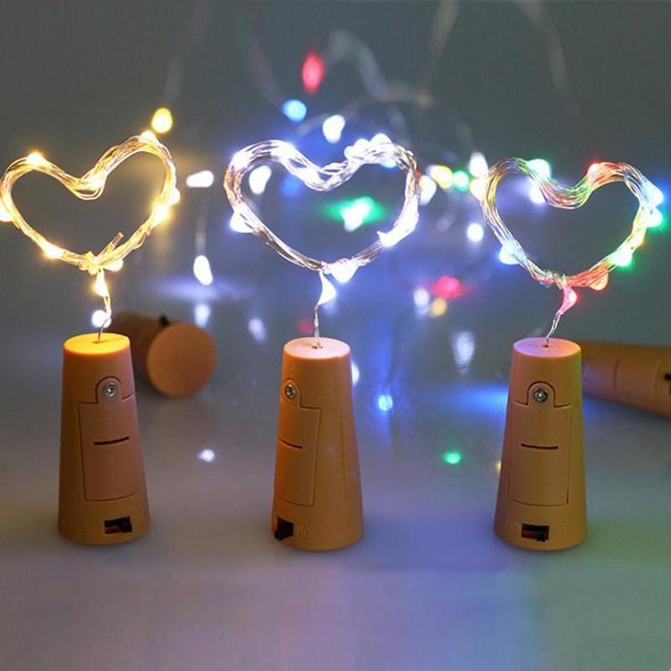 3Ft Battery Powered 20 LED RGB Cork Wine Bottle Lights - DIY Fairy String Lights for Wedding, Party, Home Table Centerpiece Decoration - Perfect for Christmas, Valentine's Day & Romantic Dinner Ambiance