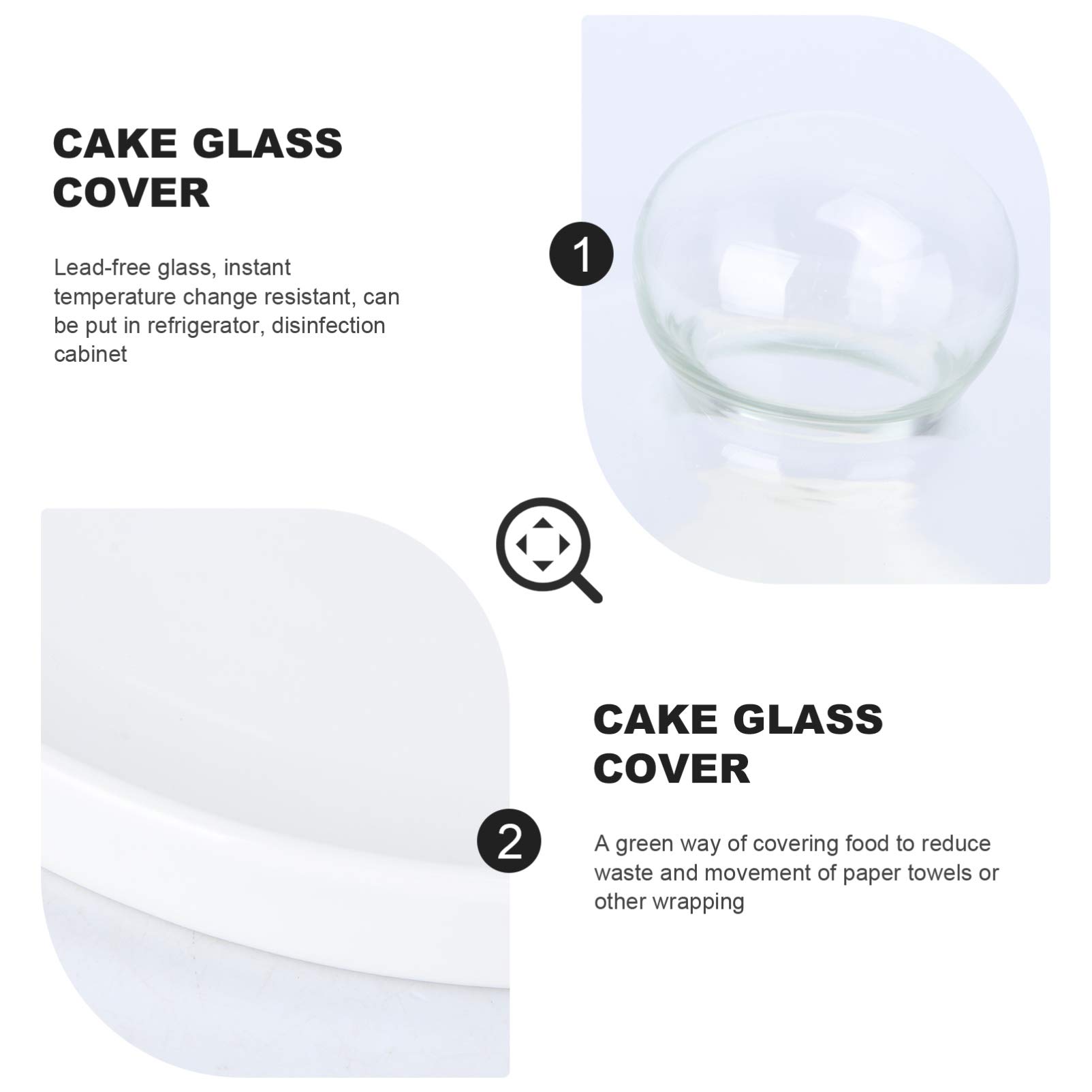 Glass Cake Dome Cover - 1 Set Round Mini Dessert Stand with Glass Tray for Cake Display, Baking, and Kitchen Decor | Safe & Stylish for Parties, Weddings, and Home Use