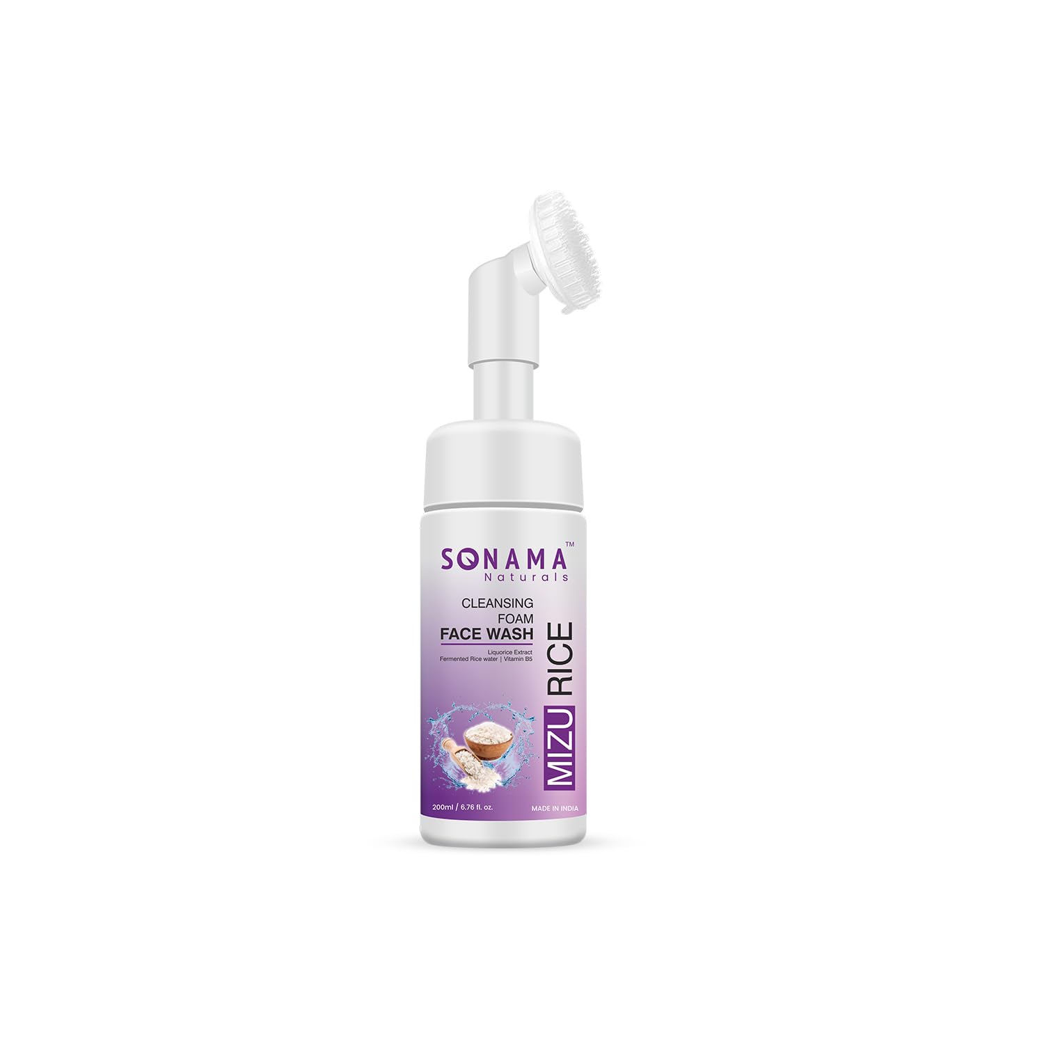 Sonama Naturals Mizu Rice Foaming Face Wash - 150ml | Rice Water Cleanser for Oily, Dry & Acne-Prone Skin | Brightening & Whitening Facial Wash for Men & Women | Daily Skincare Routine for Clean, Glowing Skin