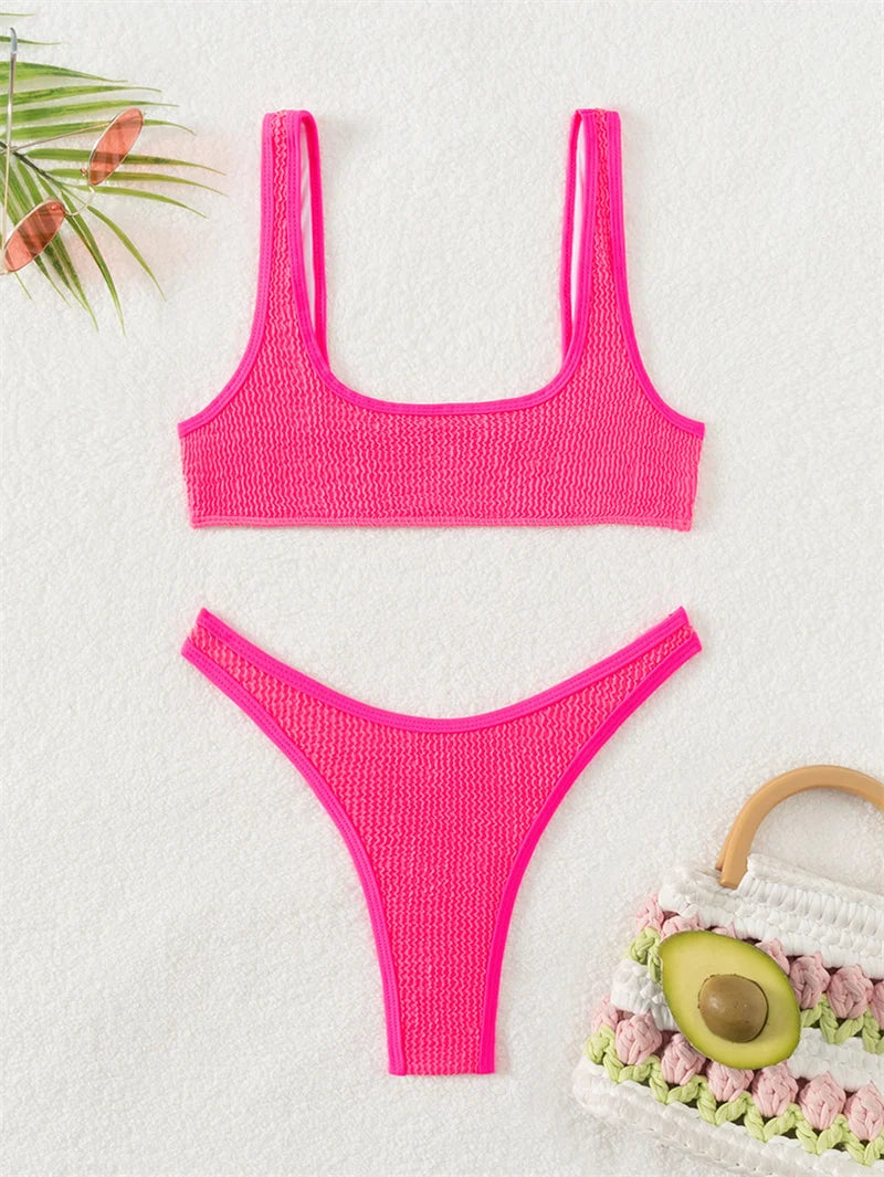 Sexy Bandeau Bikini Set 2025 - Women's Brazilian Thong Swimwear Two Piece Bandage Bathing Suit | Beach Vacation, Pool Party, Summer Fashion