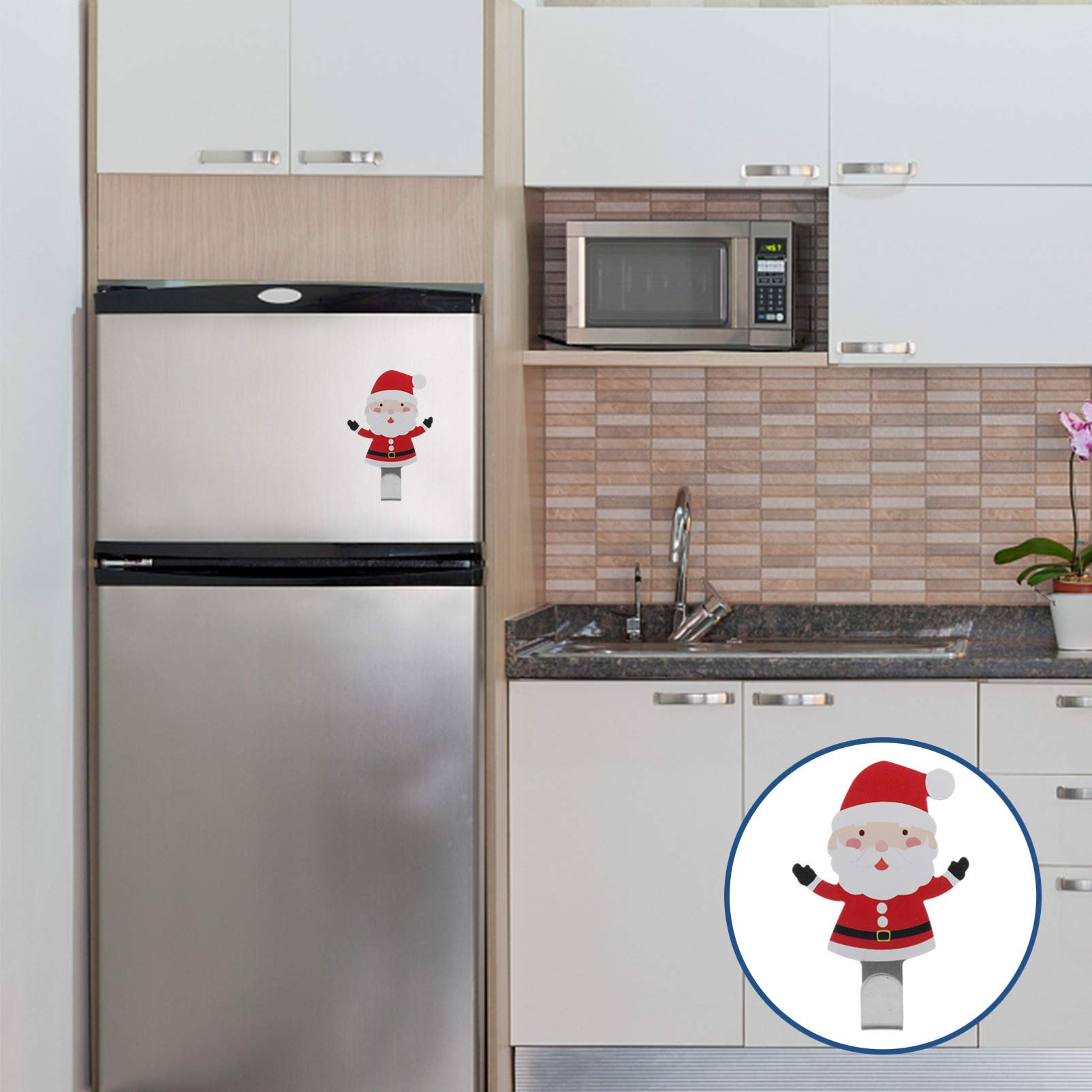 4-Pack Christmas Wall Hooks - Adhesive Mount Hangers for Bathroom, Kitchen, Bedroom - Strong Hold Hooks for Towels, Robes, Decorations & Holiday Ornaments - Perfect for Home Organization & Seasonal Decor