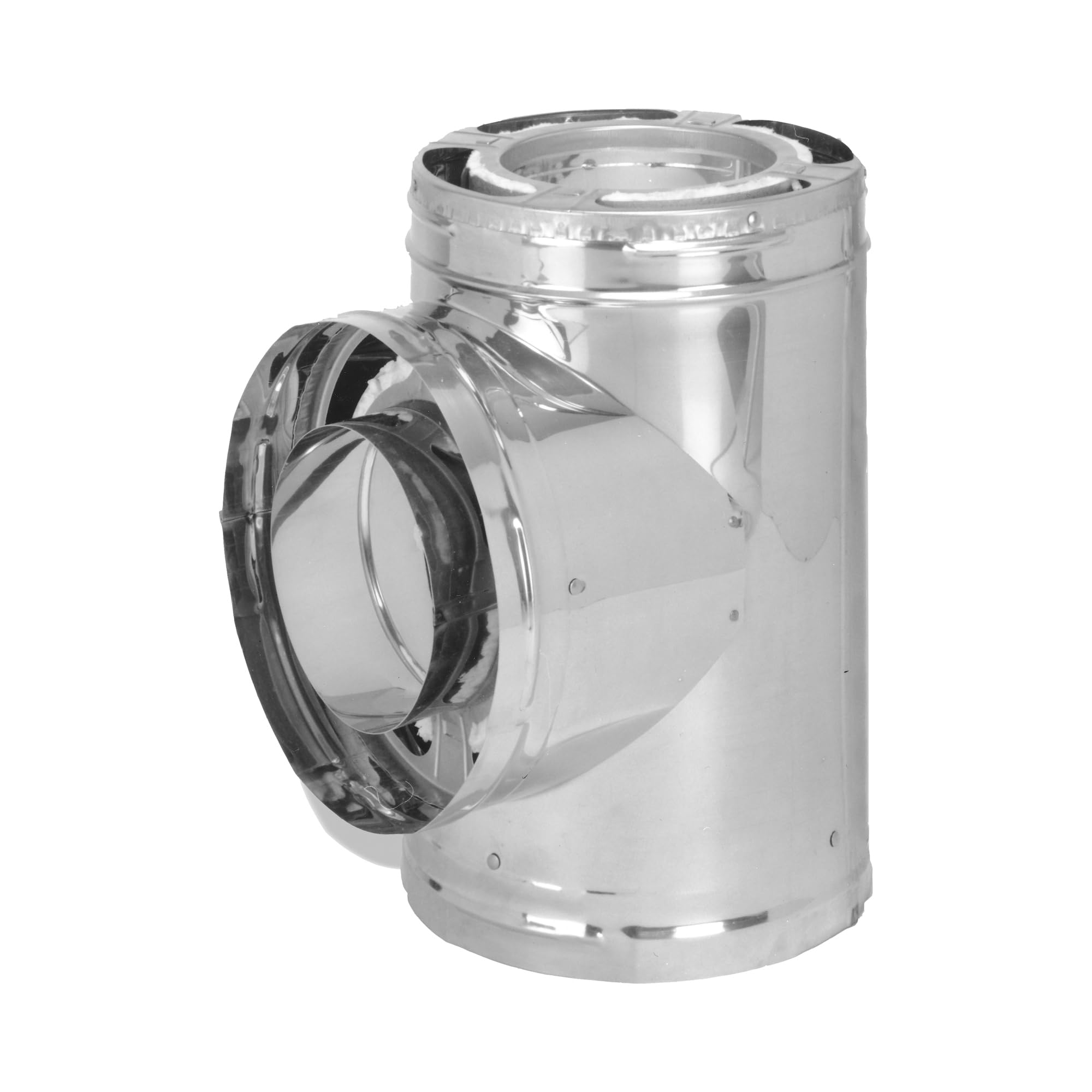 DuraVent 8-Inch Galvanized Steel Tee with Cap - 8DP-T Model - HVAC & Chimney Venting System Accessory for Home and Commercial Use