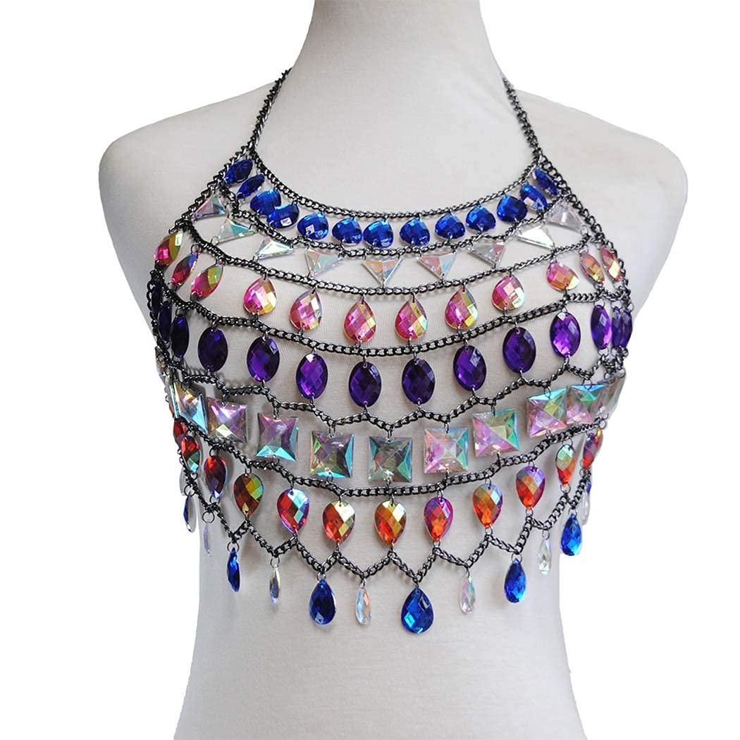 Boho Rhinestone Body Chain - Sexy Belly Waist Skirt Jewelry for Women | Festival Accessories, Beach Party, Music Concert Outfit