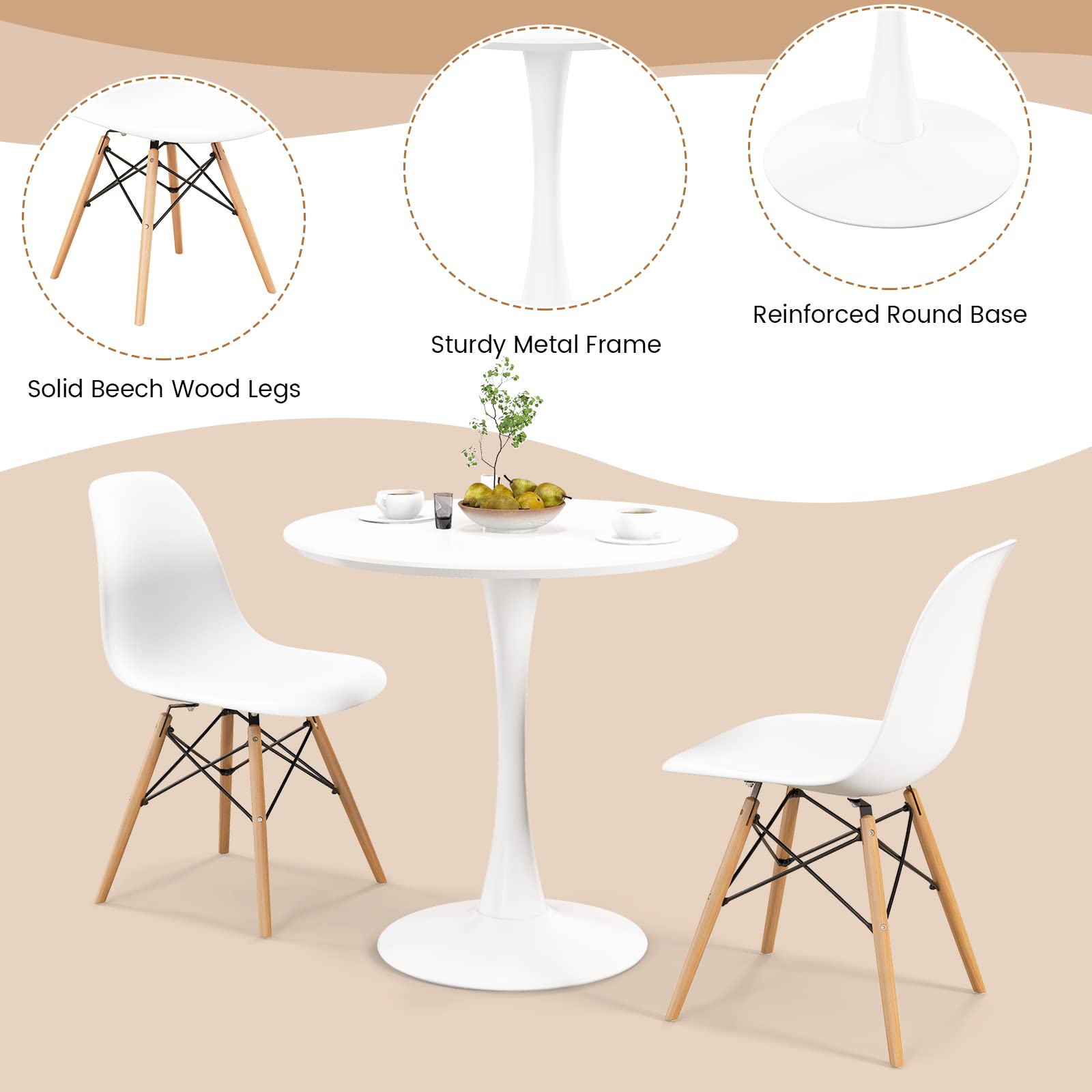 Giantex 5-Piece Modern Kitchen Dining Set - 32