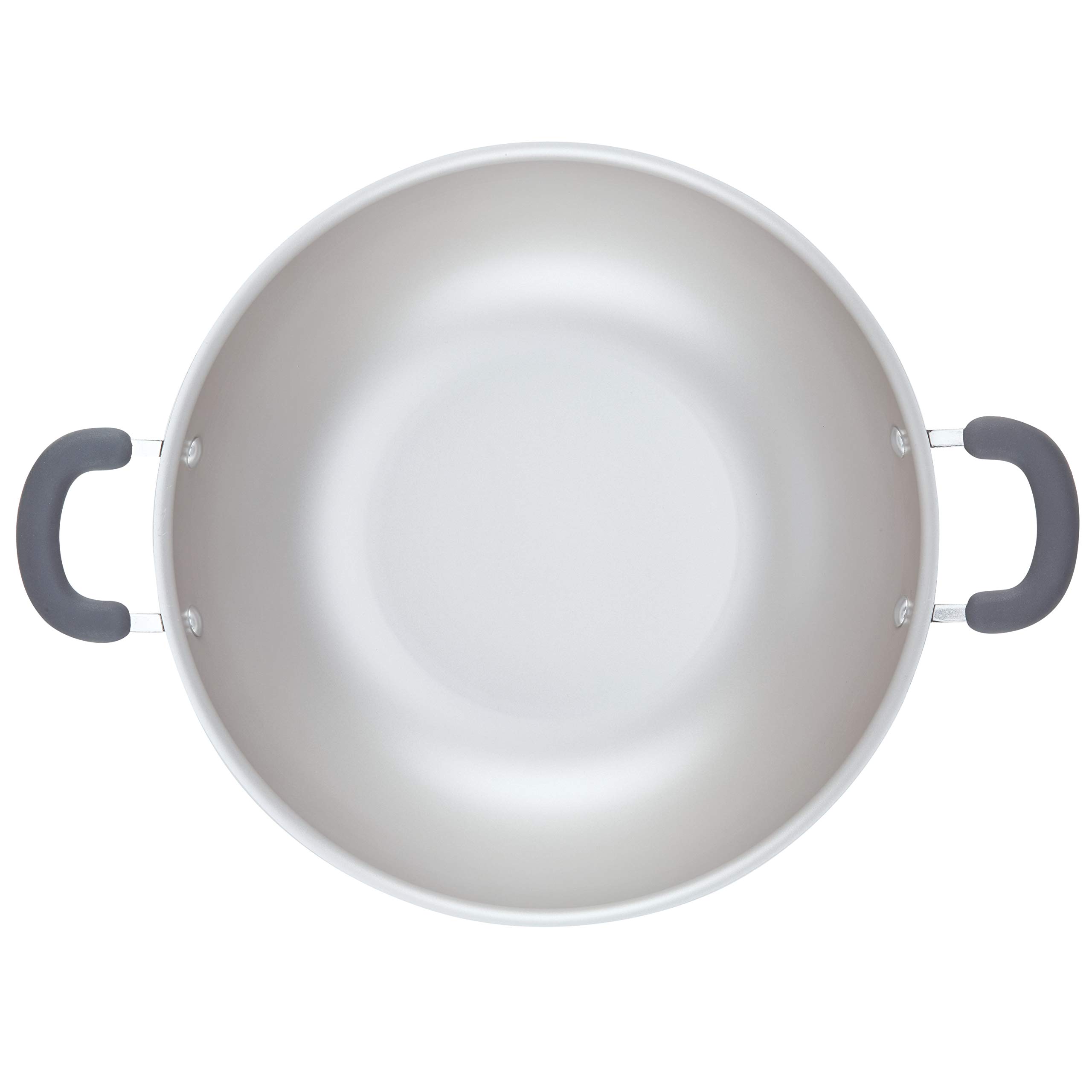 Rachael Ray Nonstick Stir Fry Pan - 14.25 Inch Wok with Gray Shimmer Finish - Perfect for Asian Cooking, Sautéing & Healthy Meals - Dishwasher Safe & Oven Safe to 400°F