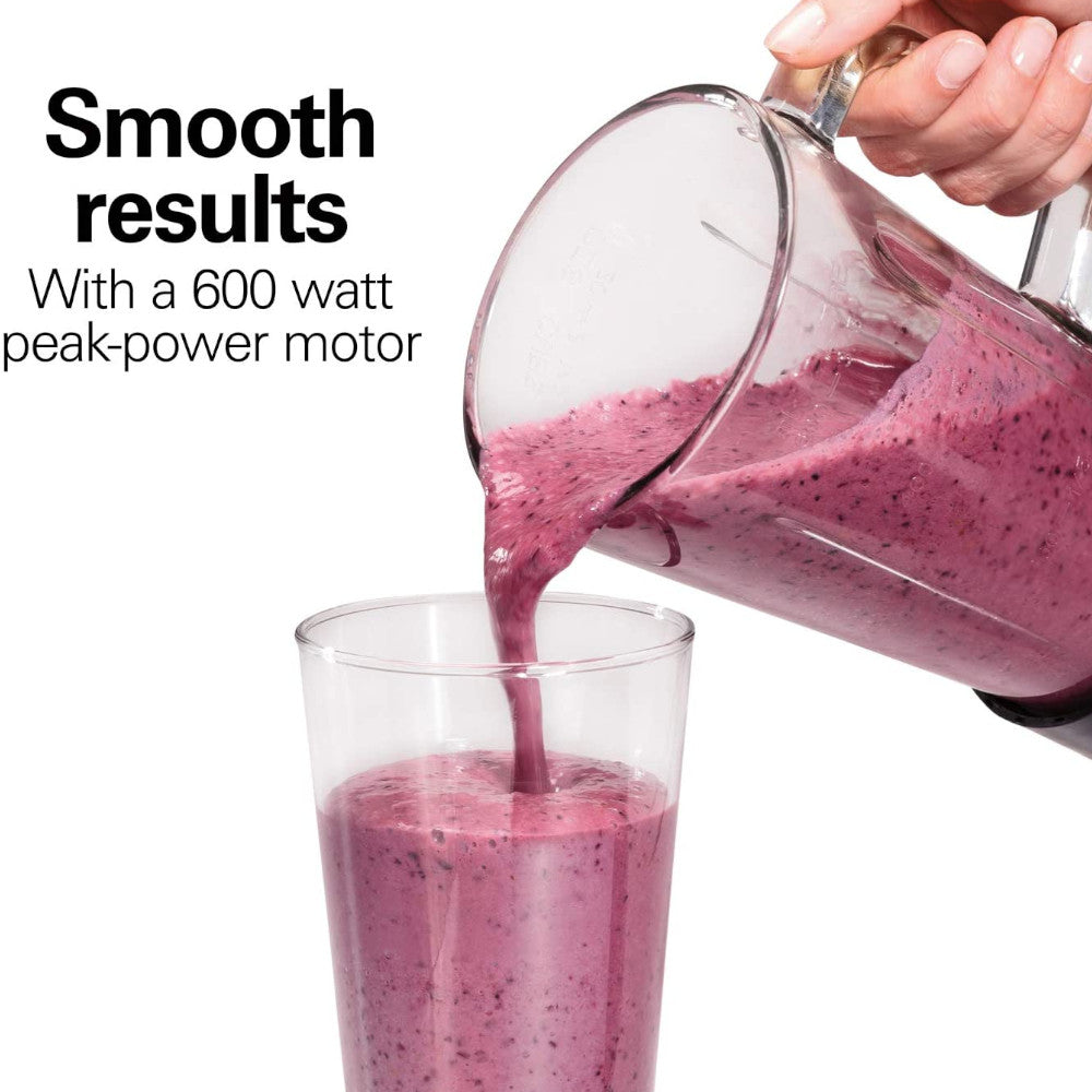 Hamilton Beach Personal Blender for Shakes & Smoothies - 51157 - Compact Countertop Blender for Protein Shakes, Frozen Drinks & Healthy Smoothies at Home, Office or Gym