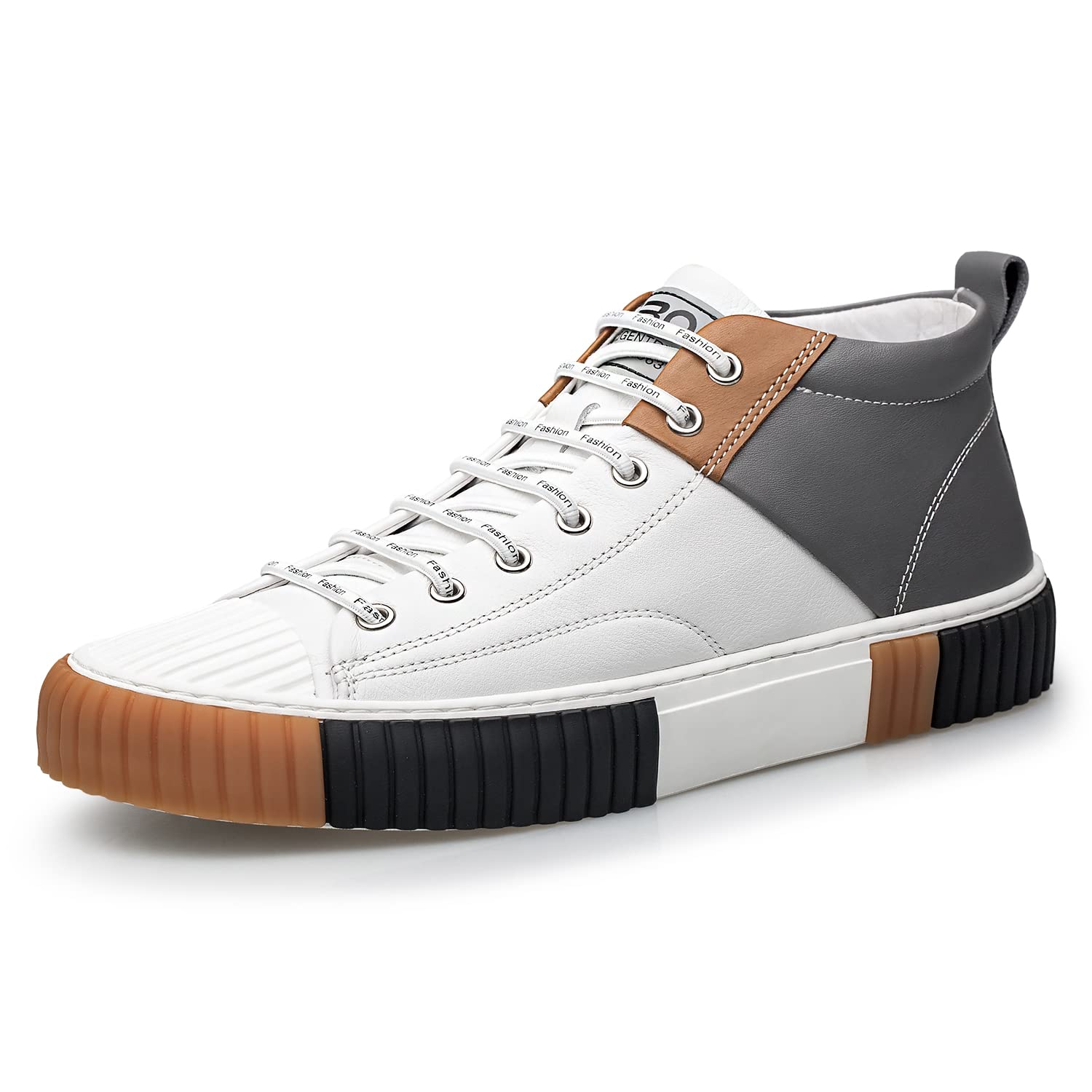 ZRO Men's High Top Sneakers - Genuine Leather Breathable Casual Shoes for Men (Style S05806) | Comfortable Walking & Streetwear Fashion Sneakers for Daily Wear