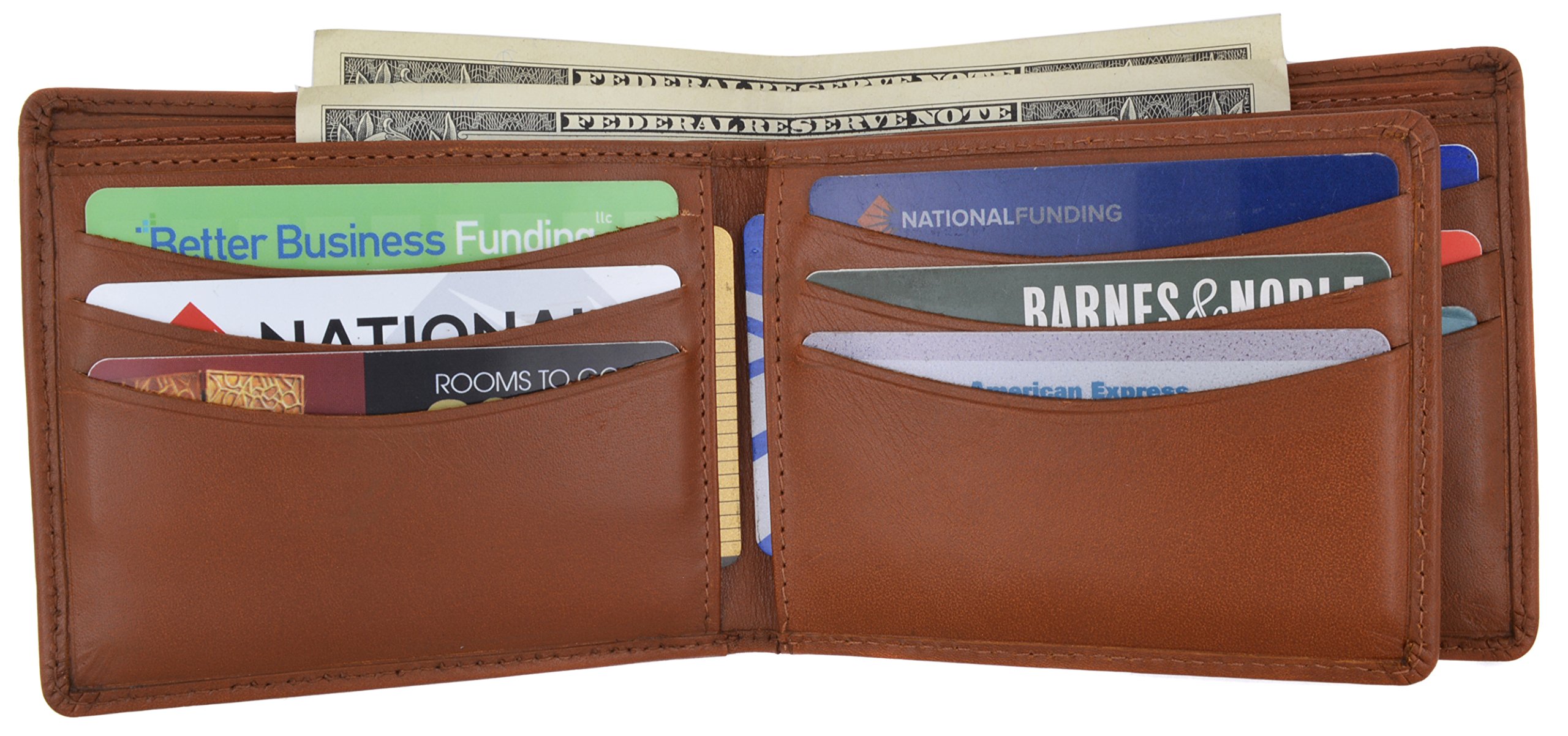 Premium Genuine Leather Slim Wallet for Men & Women - RFID Blocking Multi Card Holder with ID Window - Perfect for Travel, Business & Everyday Use