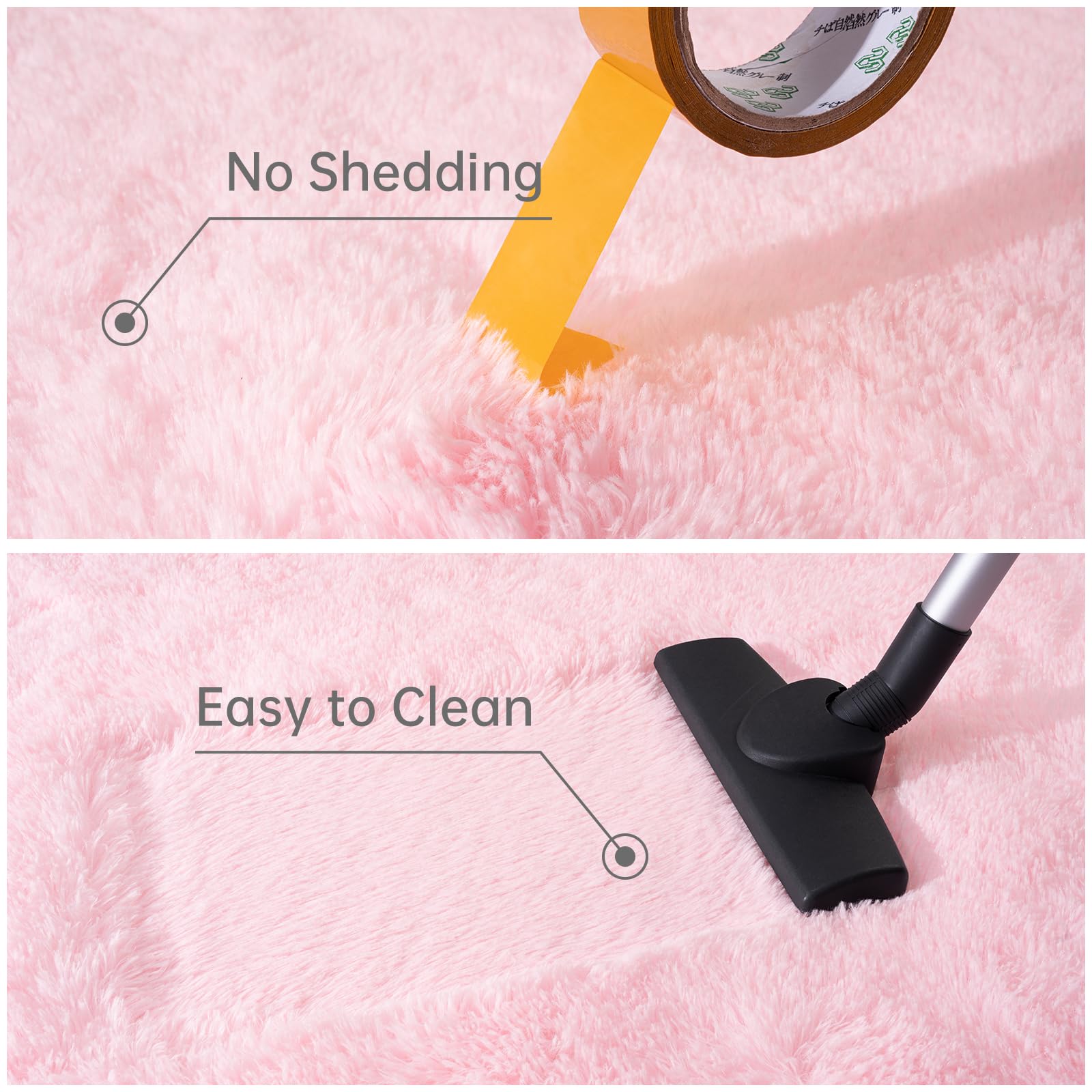 Toneed Fluffy Shaggy Area Rug 5x8 Feet - Ultra Soft Plush Fuzzy Carpet for Bedroom, Living Room, Nursery & Kids Room - Modern Home Decor Pink Furry Rug | Perfect for Cozy Floor Comfort, Play Areas & Stylish Interior Design