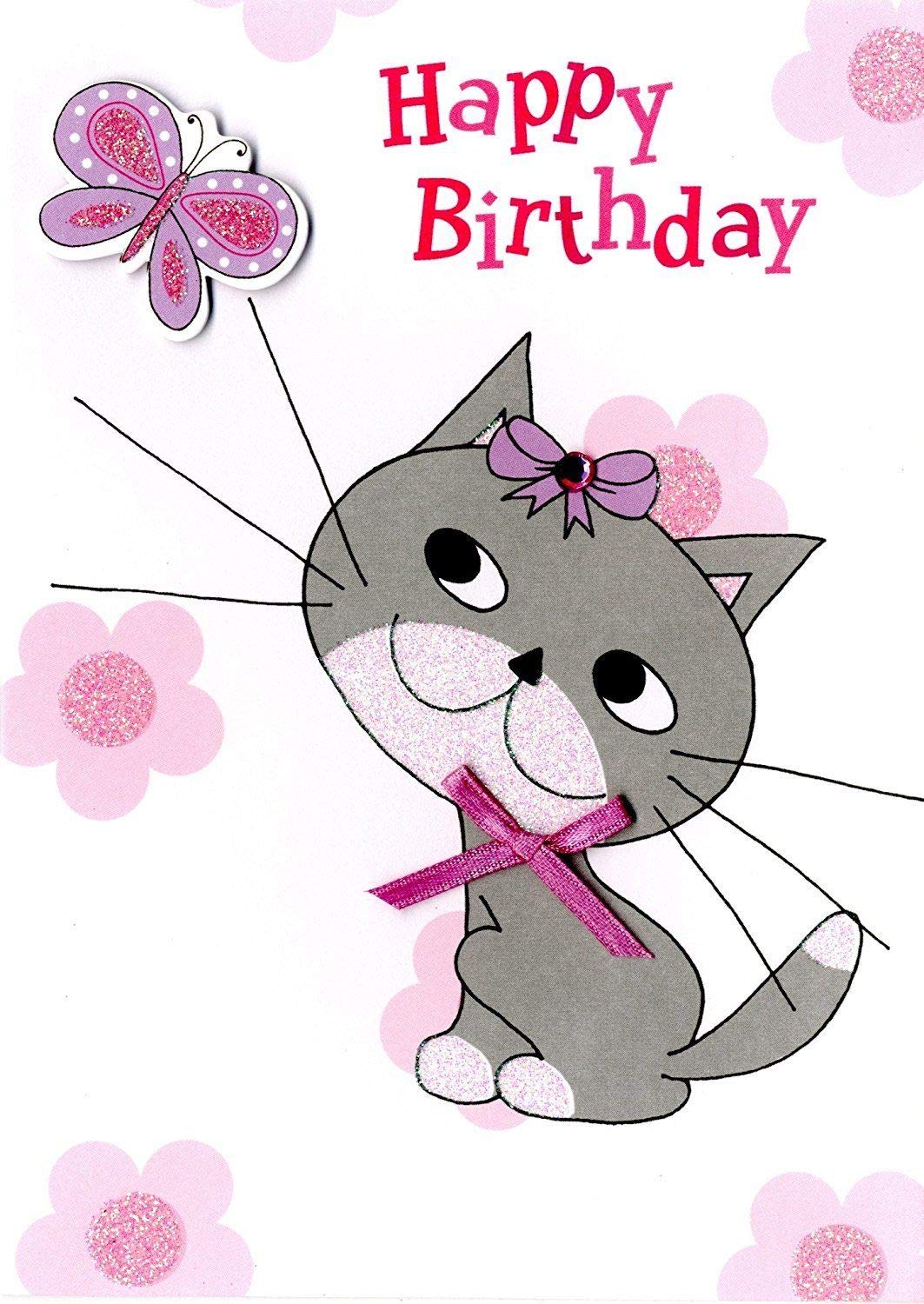 Happy Birthday Cat Greeting Card - Cute Feline Birthday Card for Cat Lovers - Perfect for Birthdays, Anniversaries & Special Occasions