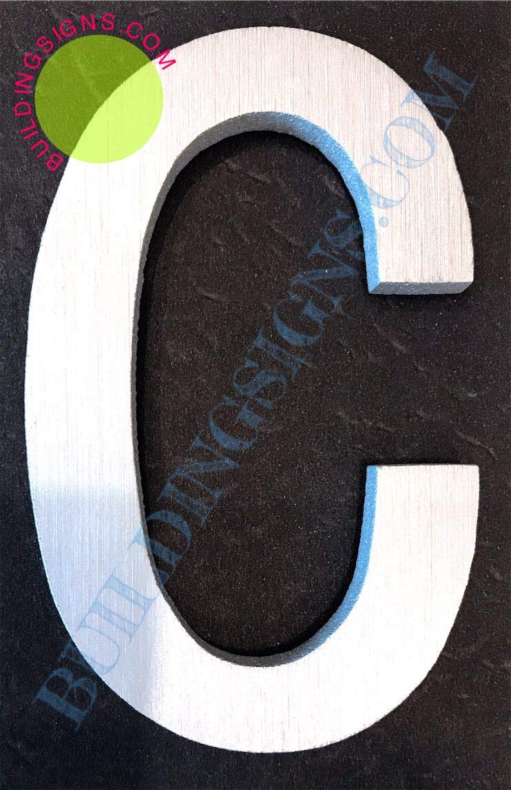 2.75 Inch Aluminum Letter C Sign - Brush Silver Finish, Rust-Free with Double-Sided Tape | Elegant Door Number & Artist Brush Design for Home Decor, Office, Wedding & DIY Projects