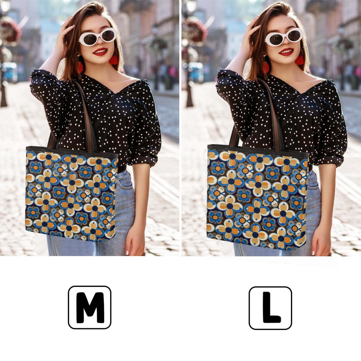 Art Clover Flowers Zippered Tote Bag for Women - Stylish Large Handbag Purse for Work, Travel & Daily Use | Durable Canvas Shopper Bag with Secure Zipper Closure