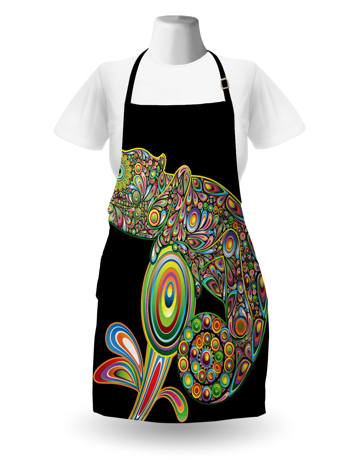 Ambesonne Stylish Printed Apron for Cooking, Baking & Grilling - Perfect for Indoor & Outdoor Kitchen Use, BBQ Parties, and Holiday Gifts