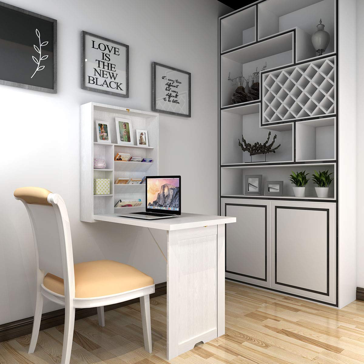 Casart Wall Mounted Foldable Computer Desk - Space Saving Multi-Function Workstation for Home Office, Study & Small Spaces | Writing Desk, Laptop Table & Convertible Work Surface