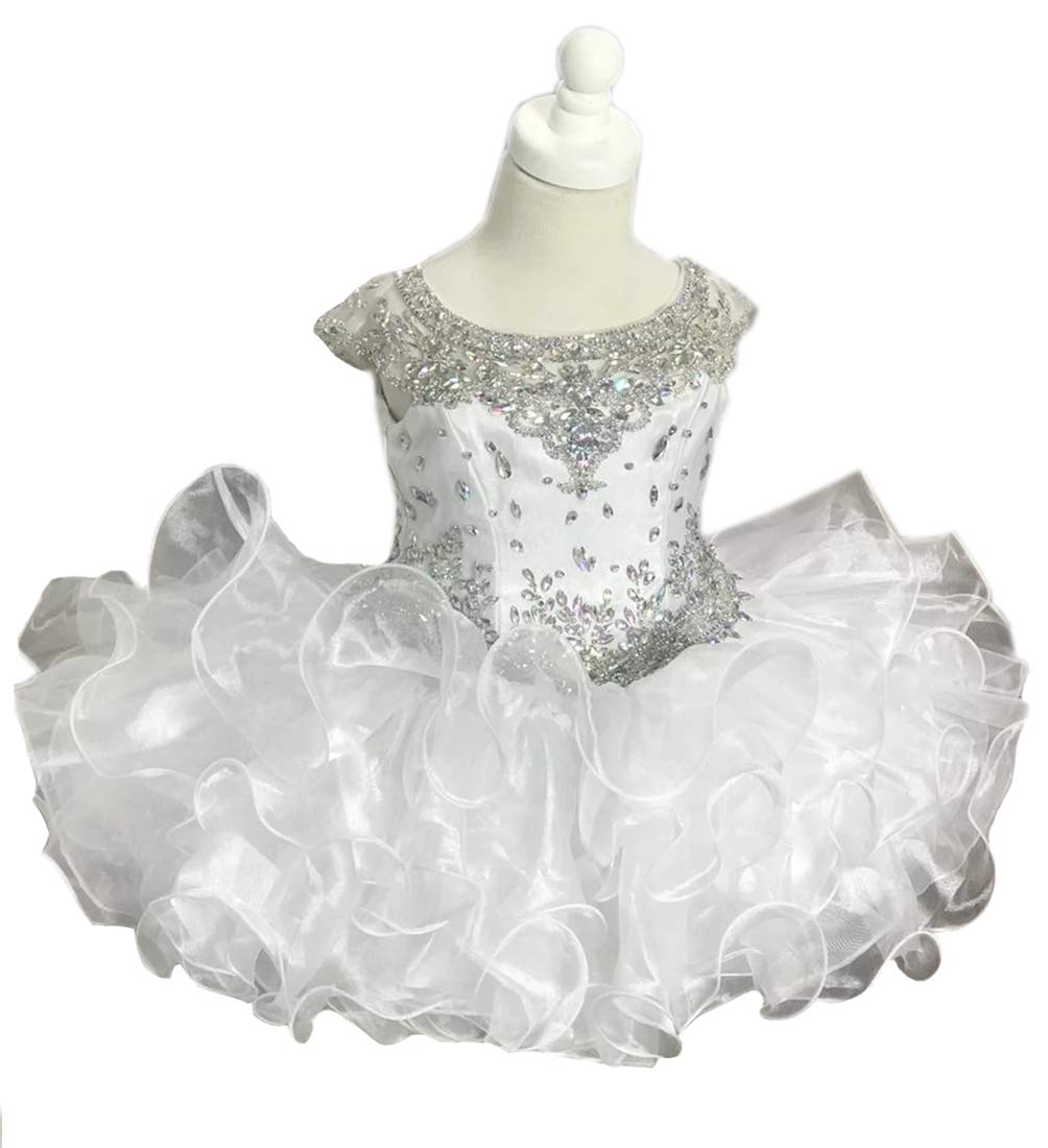 Junguan Baby Toddler Girls Cap Sleeve Cupcake Pageant Dress - ST002 | Infant Birthday Party Tutu Dresses for Special Occasions & Photo Shoots