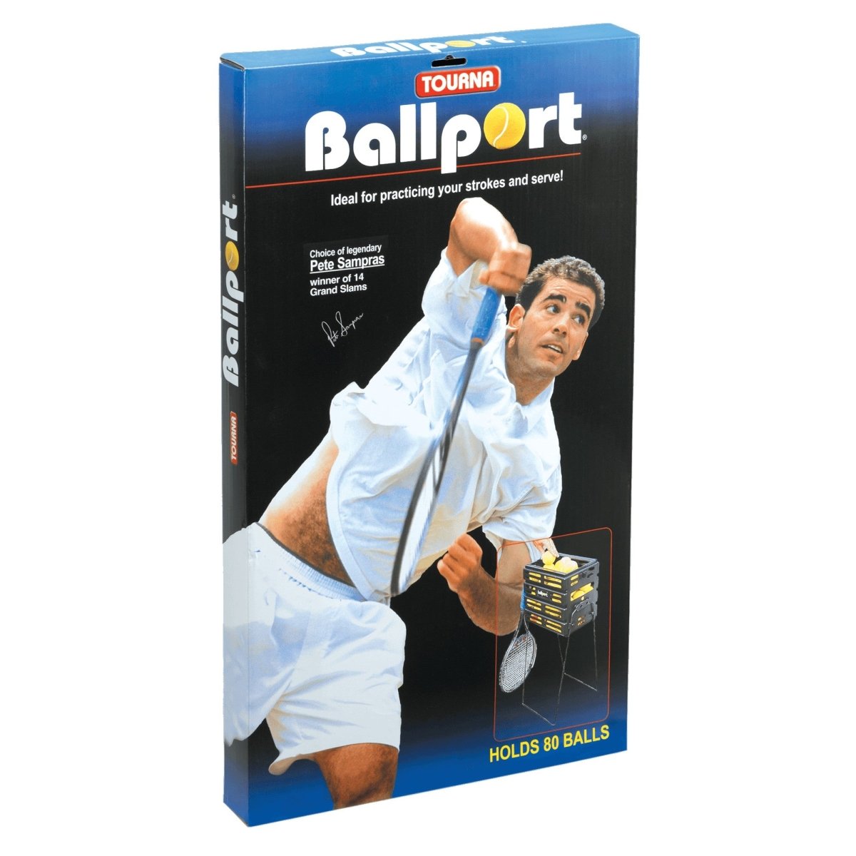 Tourna Sampras Ballport 80 - Tennis Ball Holder & Organizer for Courts, Bags & Training - Durable Tennis Accessory for Players & Coaches