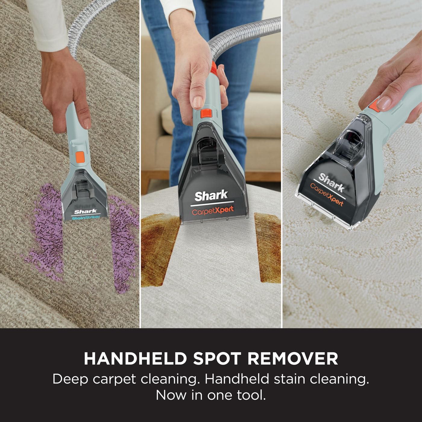 Shark CarpetXpert Deep Clean Carpet Cleaner with Built-In Stain Remover | 3 Cleaning Tools & Full-Size Formula | Powerful 960W Motor | Removes Dirt, Grime & Tough Stains | Fast Drying & Lightweight (2.3L Tank, Grey) | Perfect for Home, Office & Pet Hair Cleaning