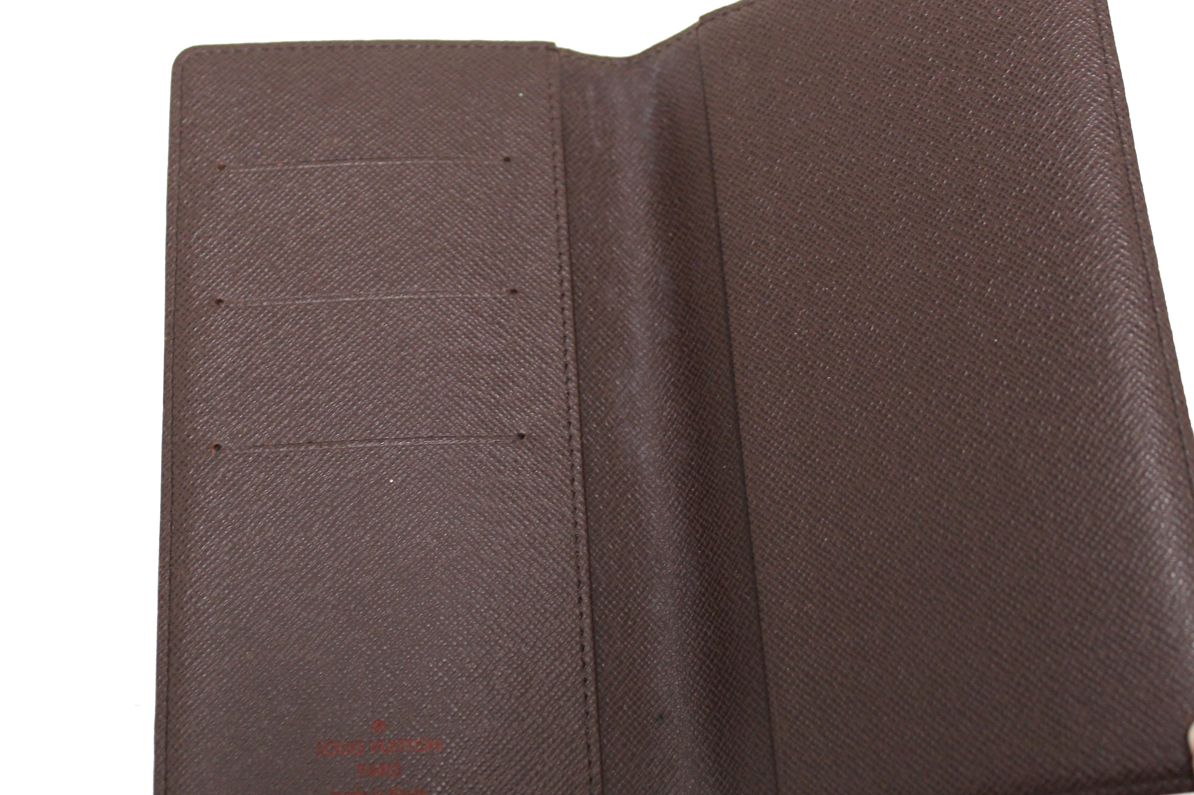 Authentic Louis Vuitton Damier Ebene Canvas Checkbook Wallet - Luxury Organizer for Credit Cards, Bills & Checks | Perfect for Business Professionals & Travel