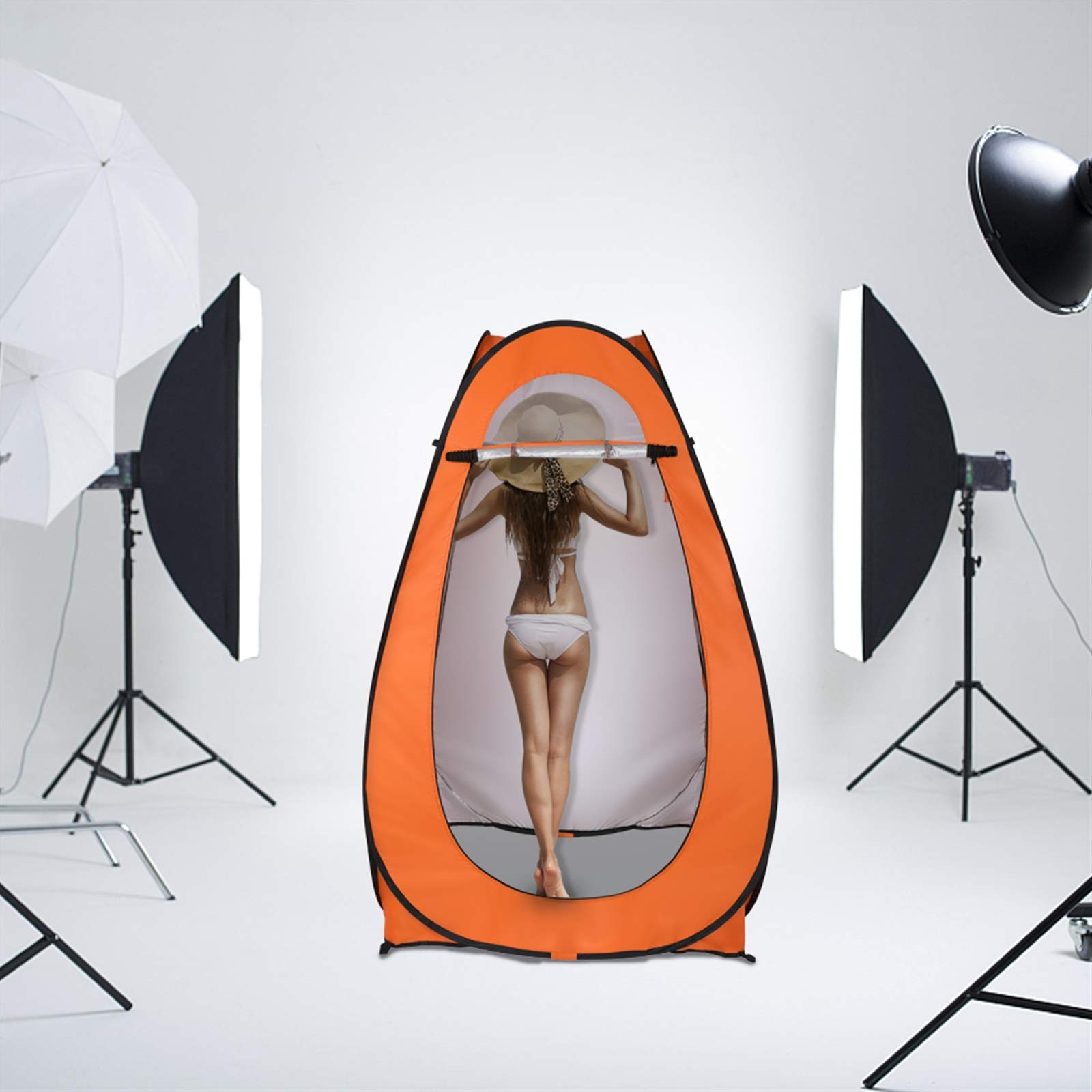 Portable Pop Up Privacy Shower Tent - Instant Outdoor Changing Room for Camping, Hiking, Beach - Waterproof Rain Shelter & Camp Toilet Enclosure (Orange) - Perfect for Outdoor Adventures, Travel & Emergency Use