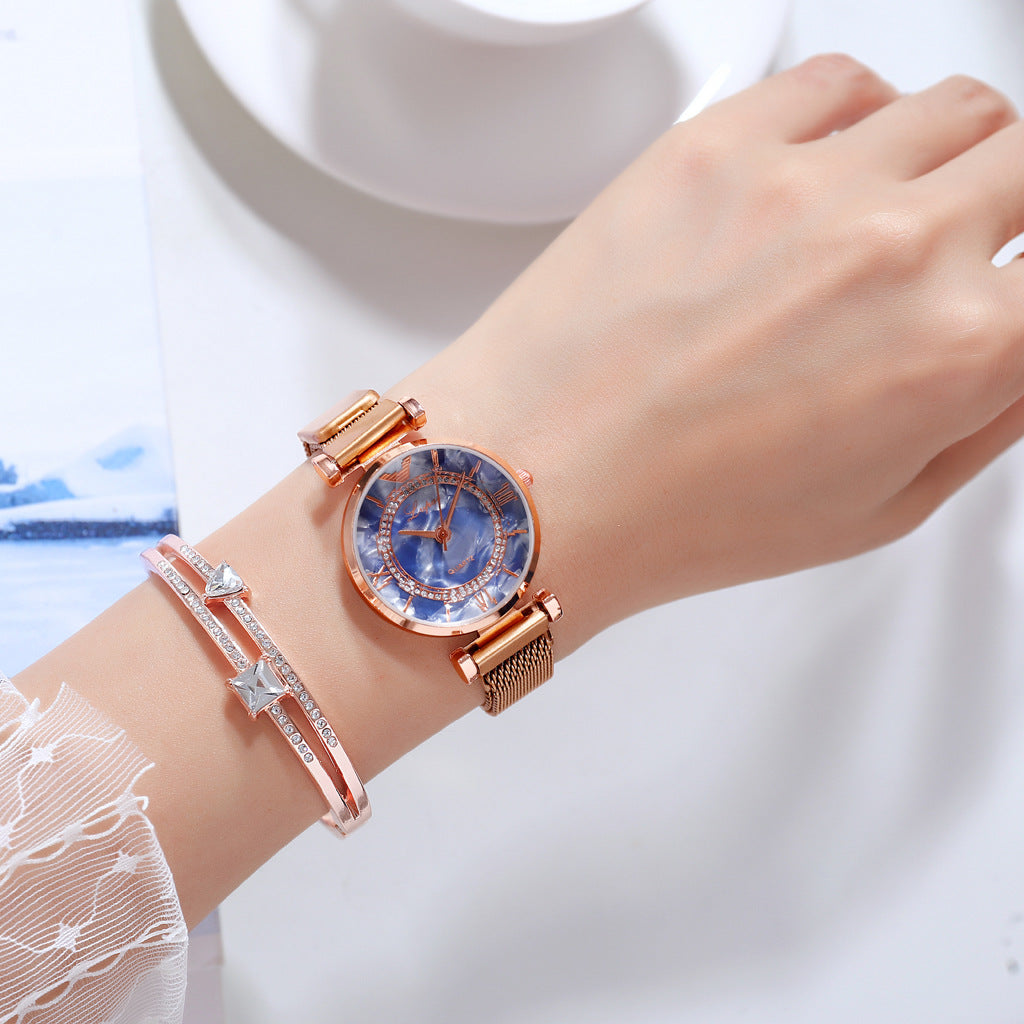 Elegant Diamond Jewelry Watch with Magnetic Buckle - Perfect for Women's Fashion Accessories & Special Occasions